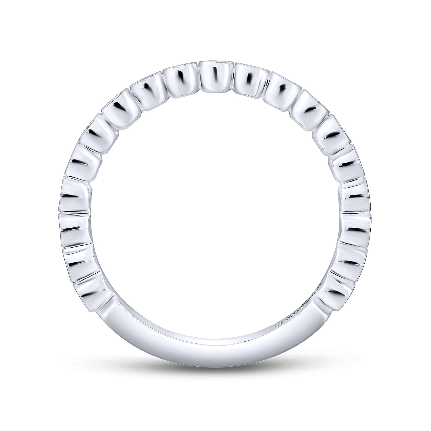 18k White Gold Diamond Straight Wedding Band angle 2 18k White Gold Diamond Straight Wedding Band angle 2