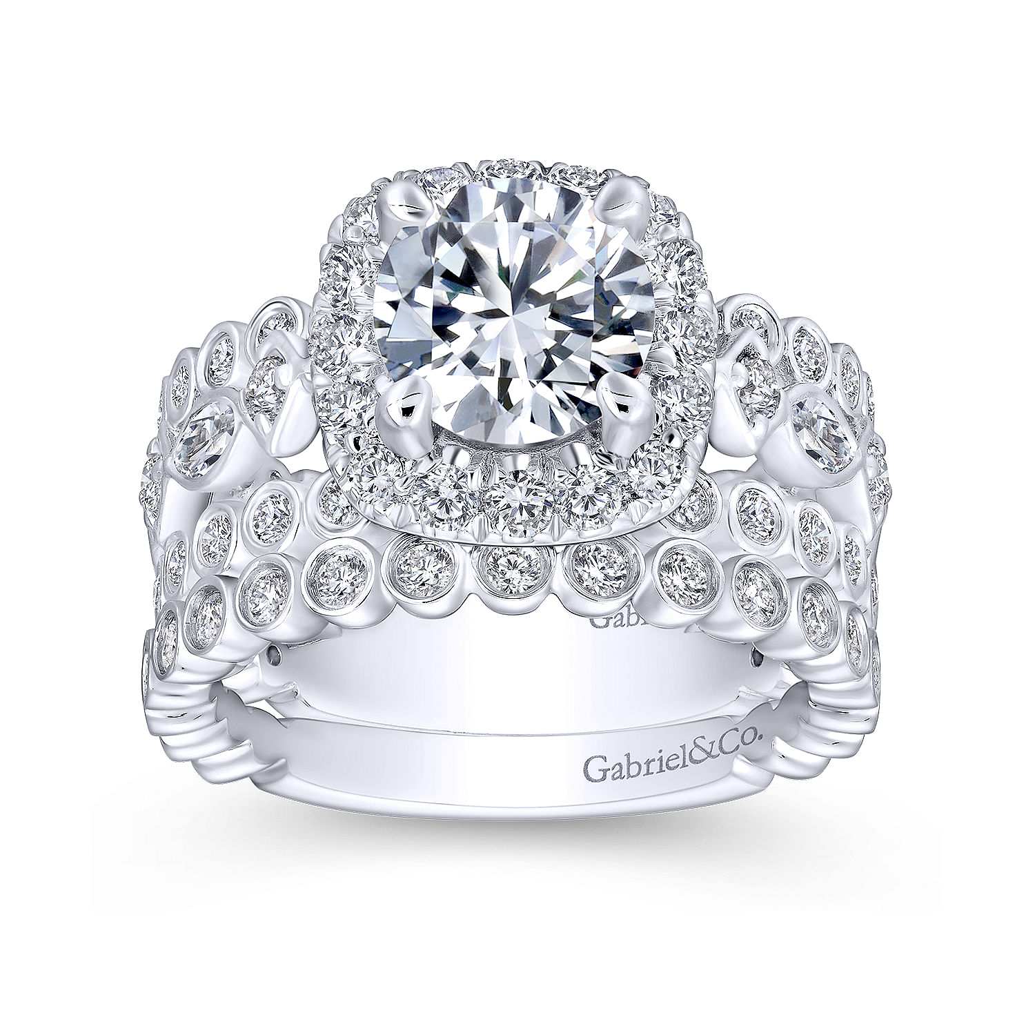 18k White Gold Diamond Straight Wedding Band angle 4 18k White Gold Diamond Straight Wedding Band angle 4