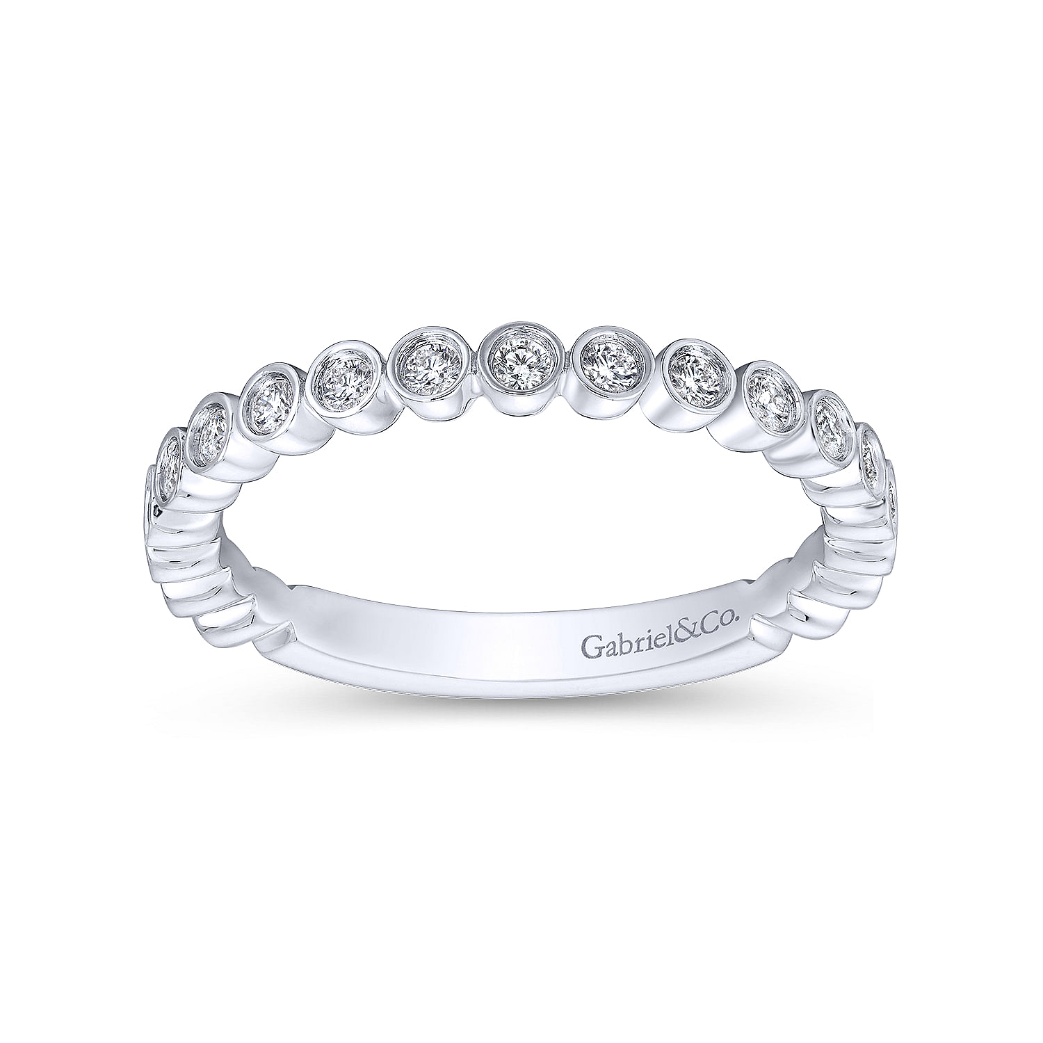 18k White Gold Diamond Straight Wedding Band angle 5 18k White Gold Diamond Straight Wedding Band angle 5