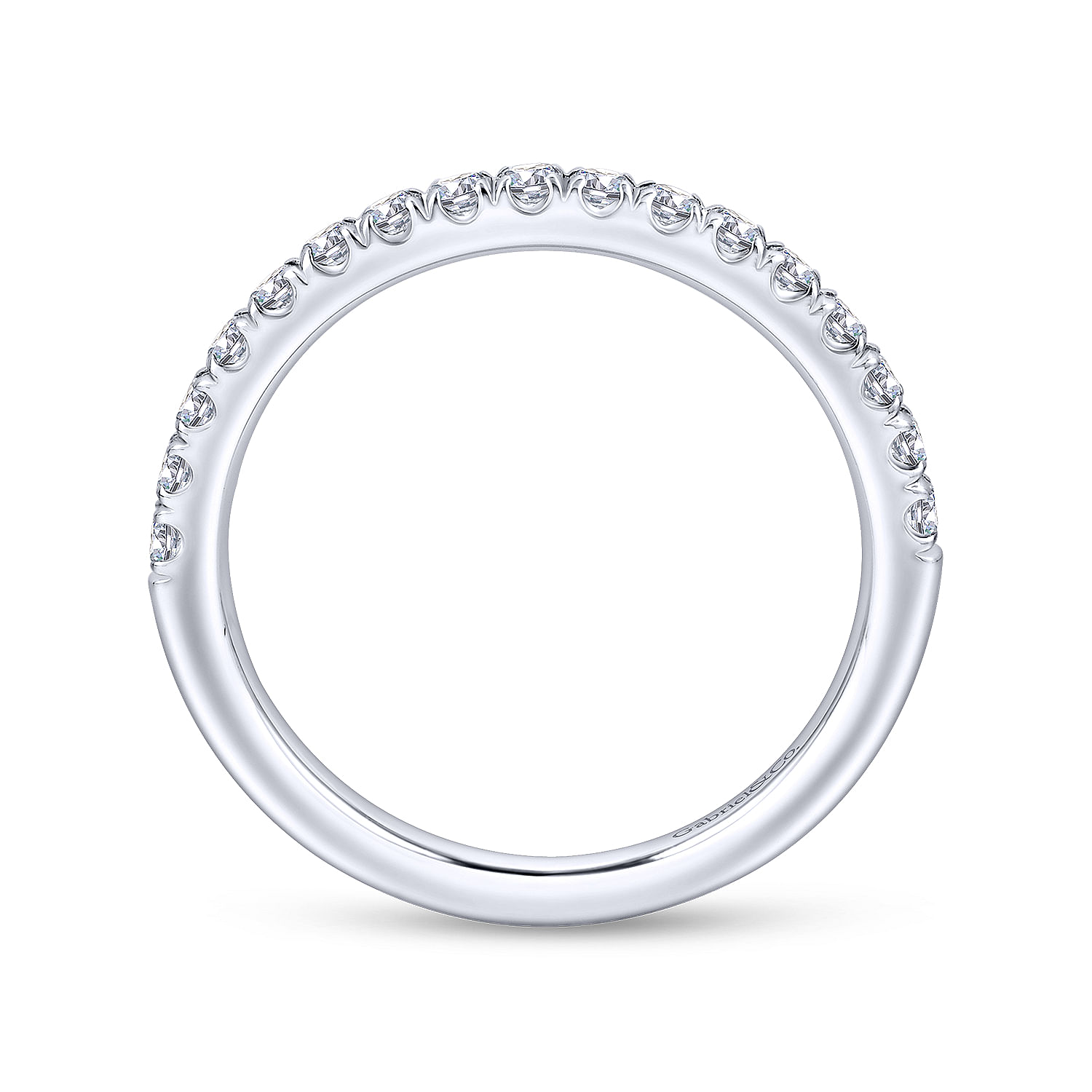 18k White Gold Diamond Straight Wedding Band angle 2 18k White Gold Diamond Straight Wedding Band angle 2