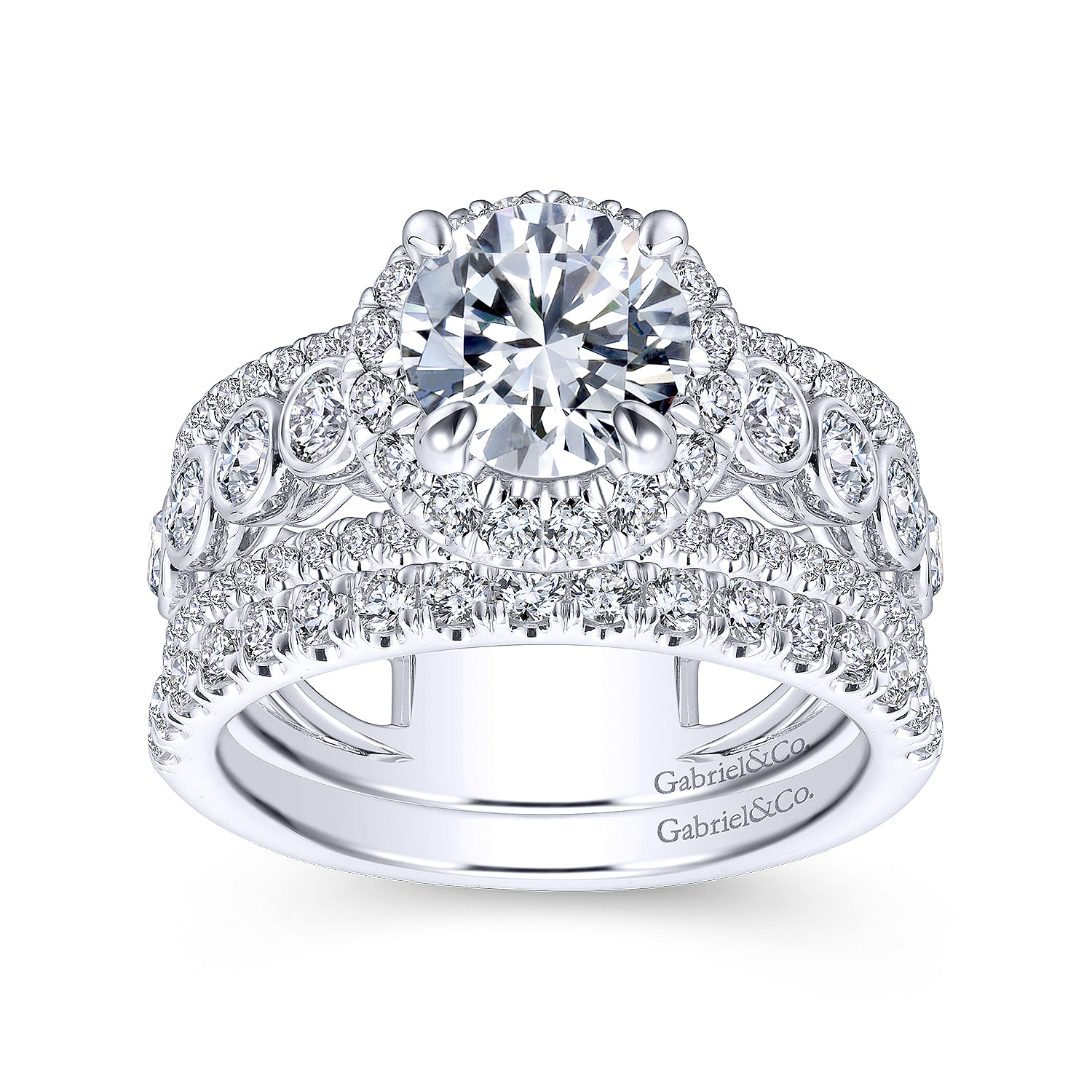 18k White Gold Diamond Straight Wedding Band angle 4 18k White Gold Diamond Straight Wedding Band angle 4