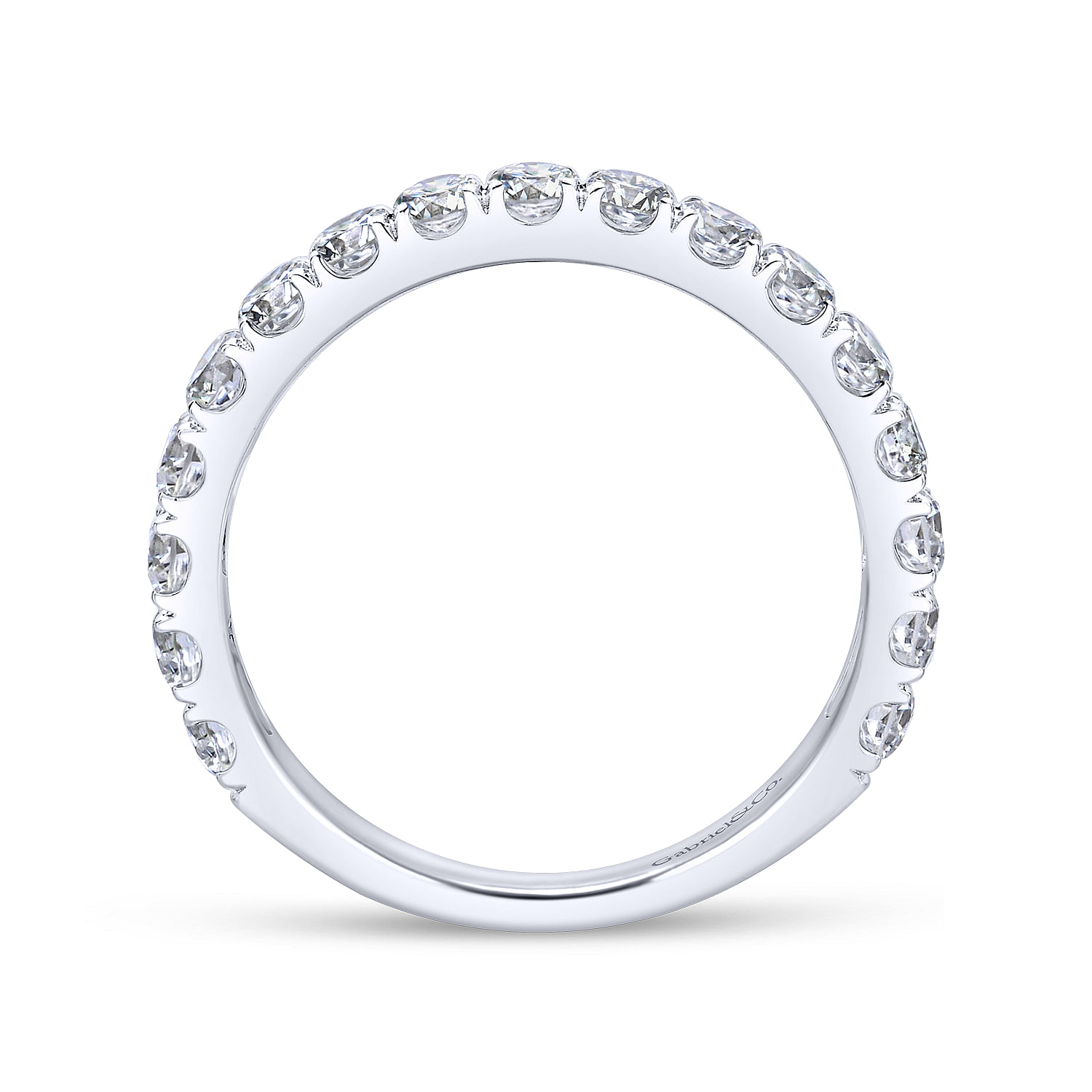 18k White Gold Diamond Straight Wedding Band angle 2 18k White Gold Diamond Straight Wedding Band angle 2