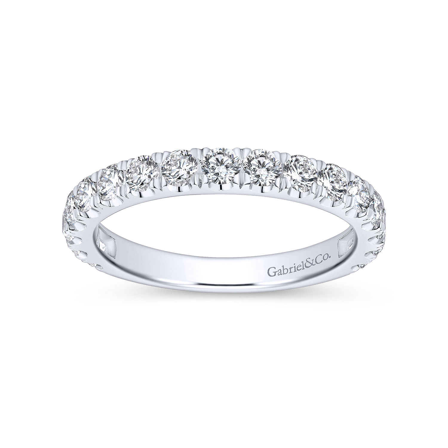 18k White Gold Diamond Straight Wedding Band angle 5 18k White Gold Diamond Straight Wedding Band angle 5