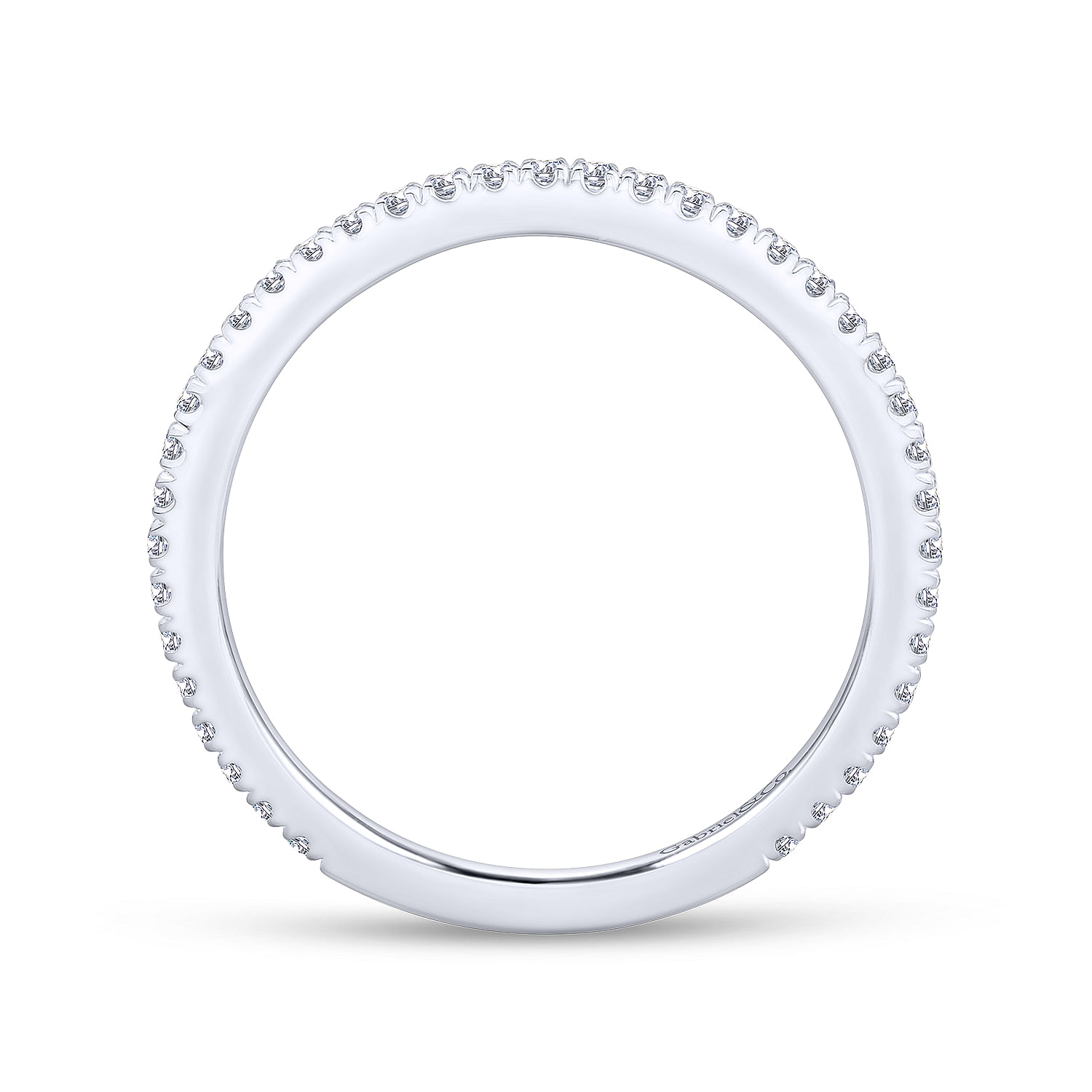 18k White Gold Diamond Straight Wedding Band angle 2 18k White Gold Diamond Straight Wedding Band angle 2