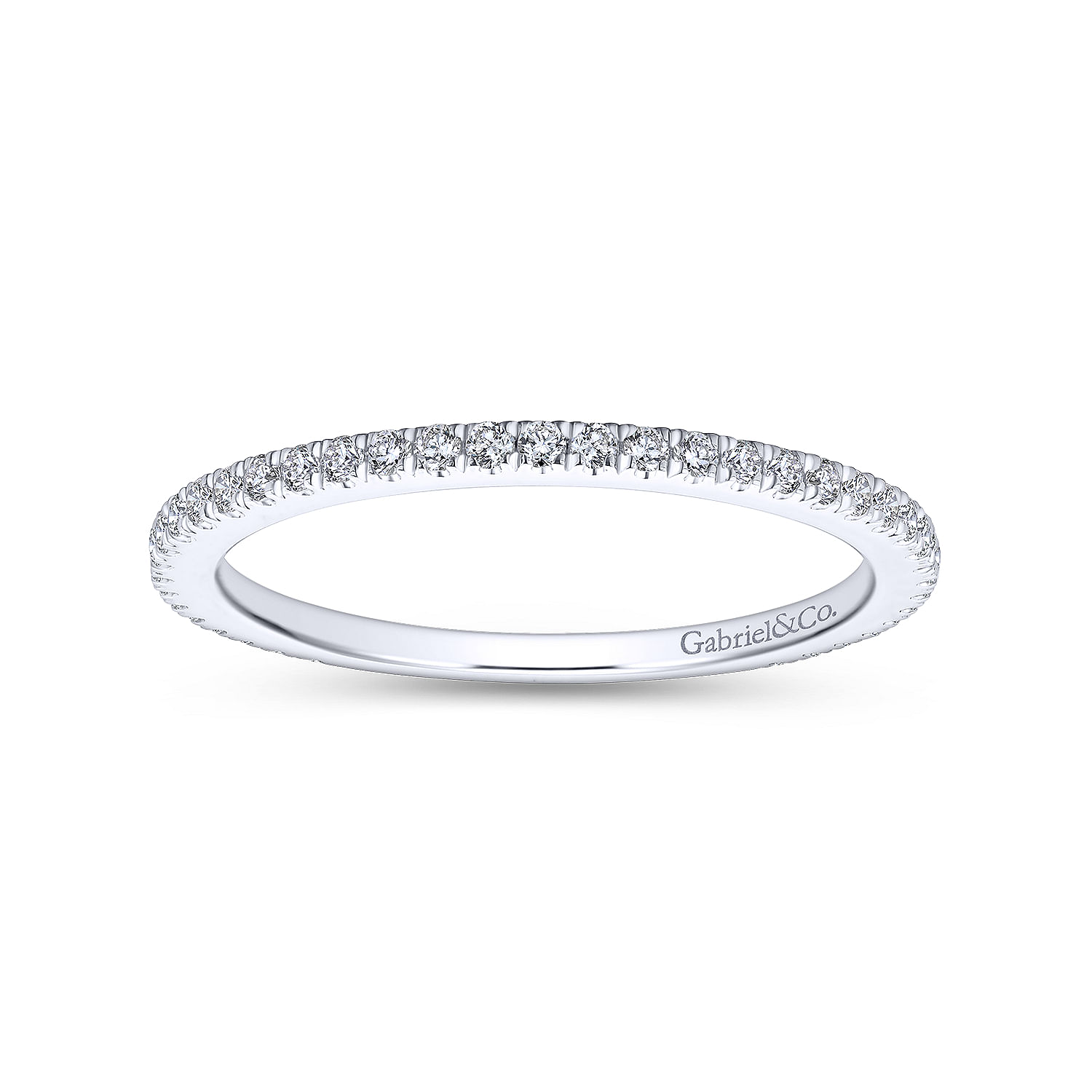 18k White Gold Diamond Straight Wedding Band angle 5 18k White Gold Diamond Straight Wedding Band angle 5