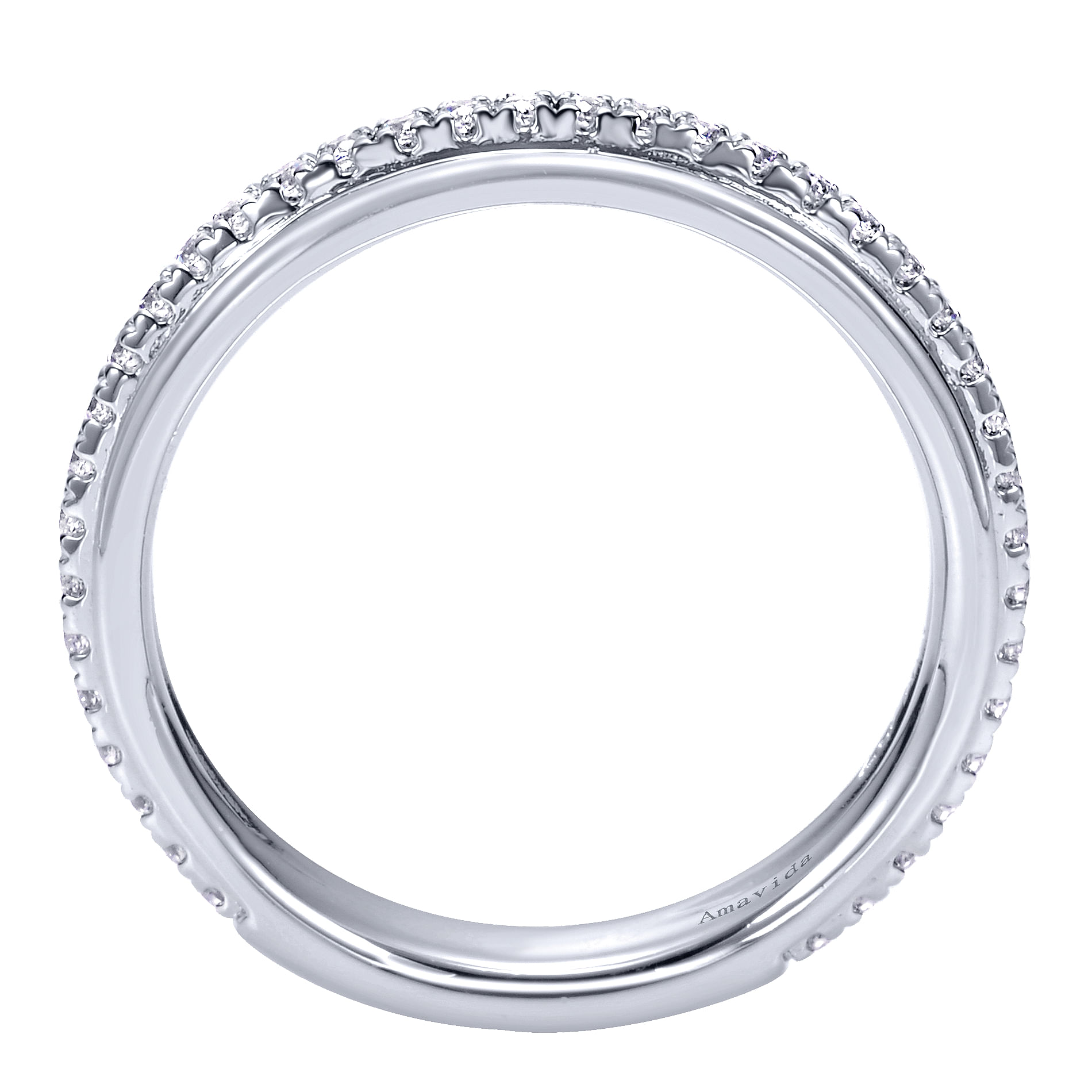 18k White Gold Diamond Straight Wedding Band angle 2 18k White Gold Diamond Straight Wedding Band angle 2