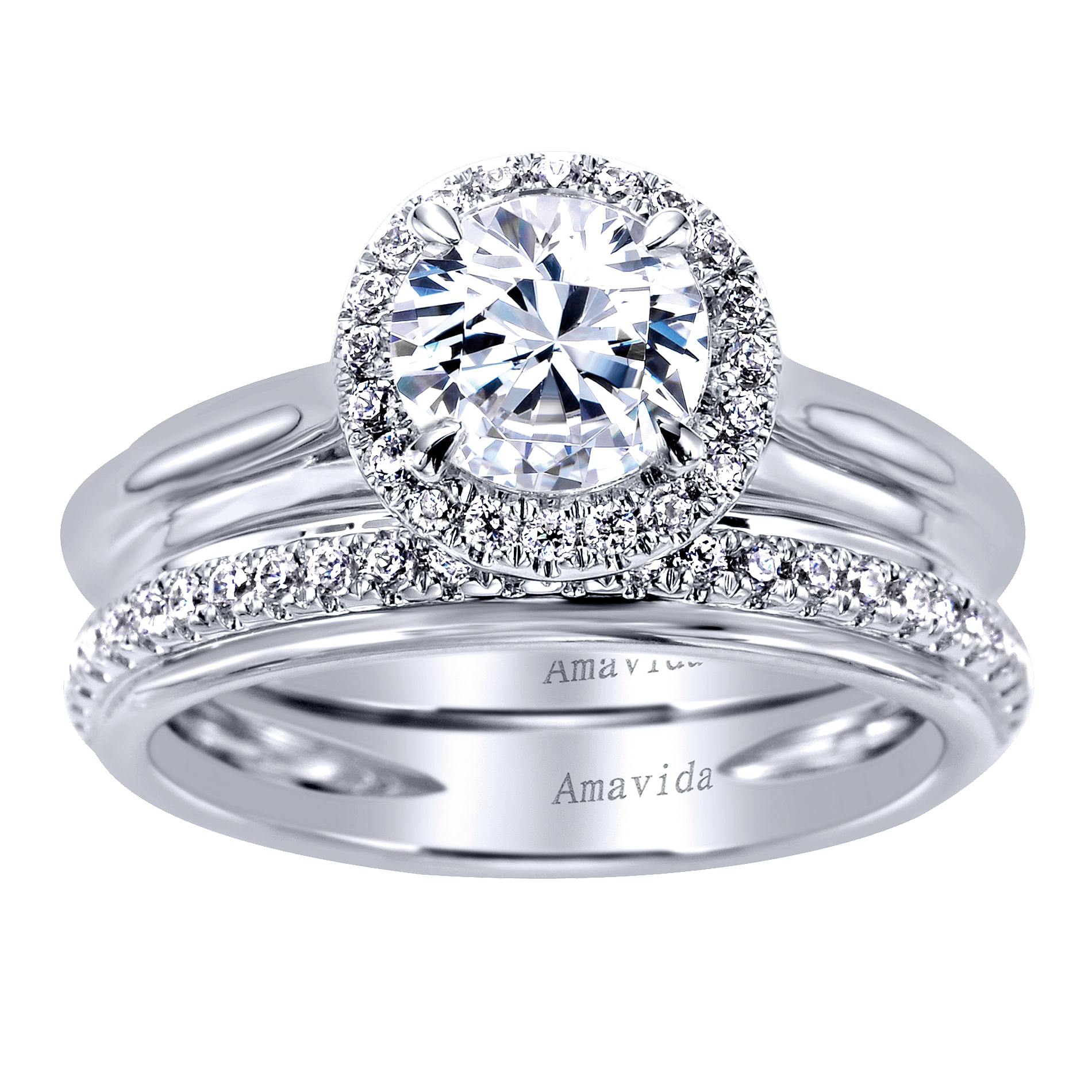 18k White Gold Diamond Straight Wedding Band angle 4 18k White Gold Diamond Straight Wedding Band angle 4