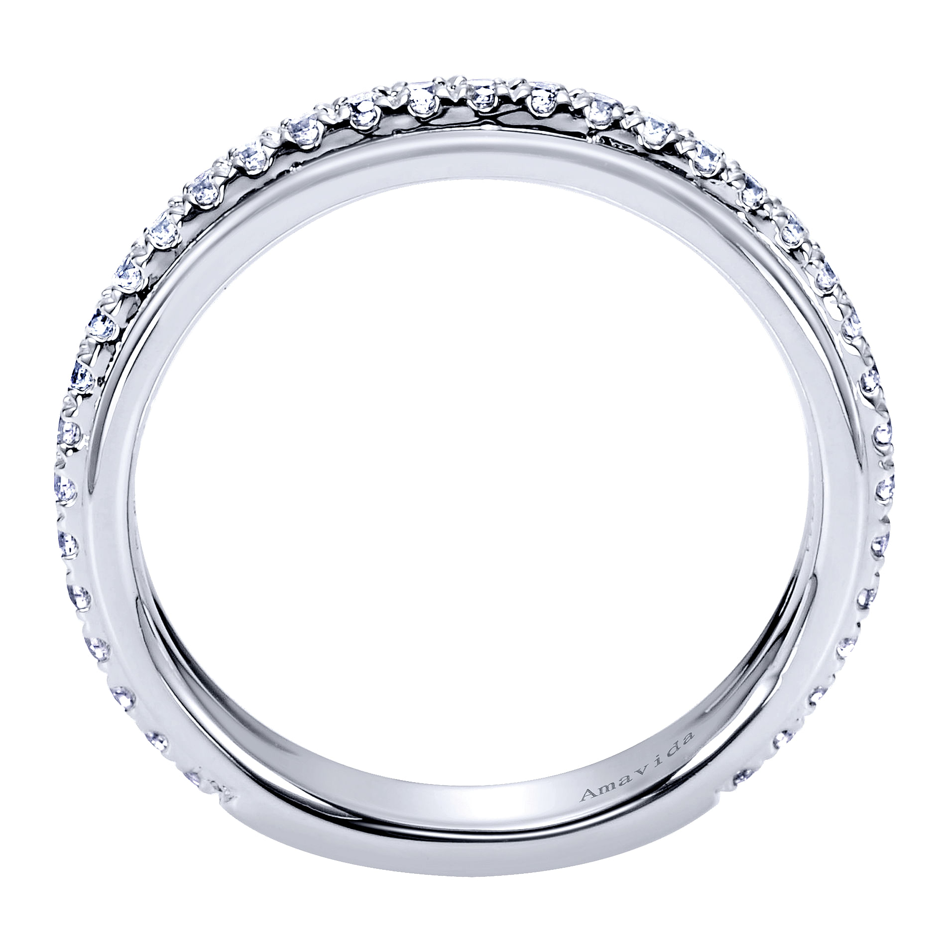 18k White Gold Diamond Straight Wedding Band angle 2 18k White Gold Diamond Straight Wedding Band angle 2