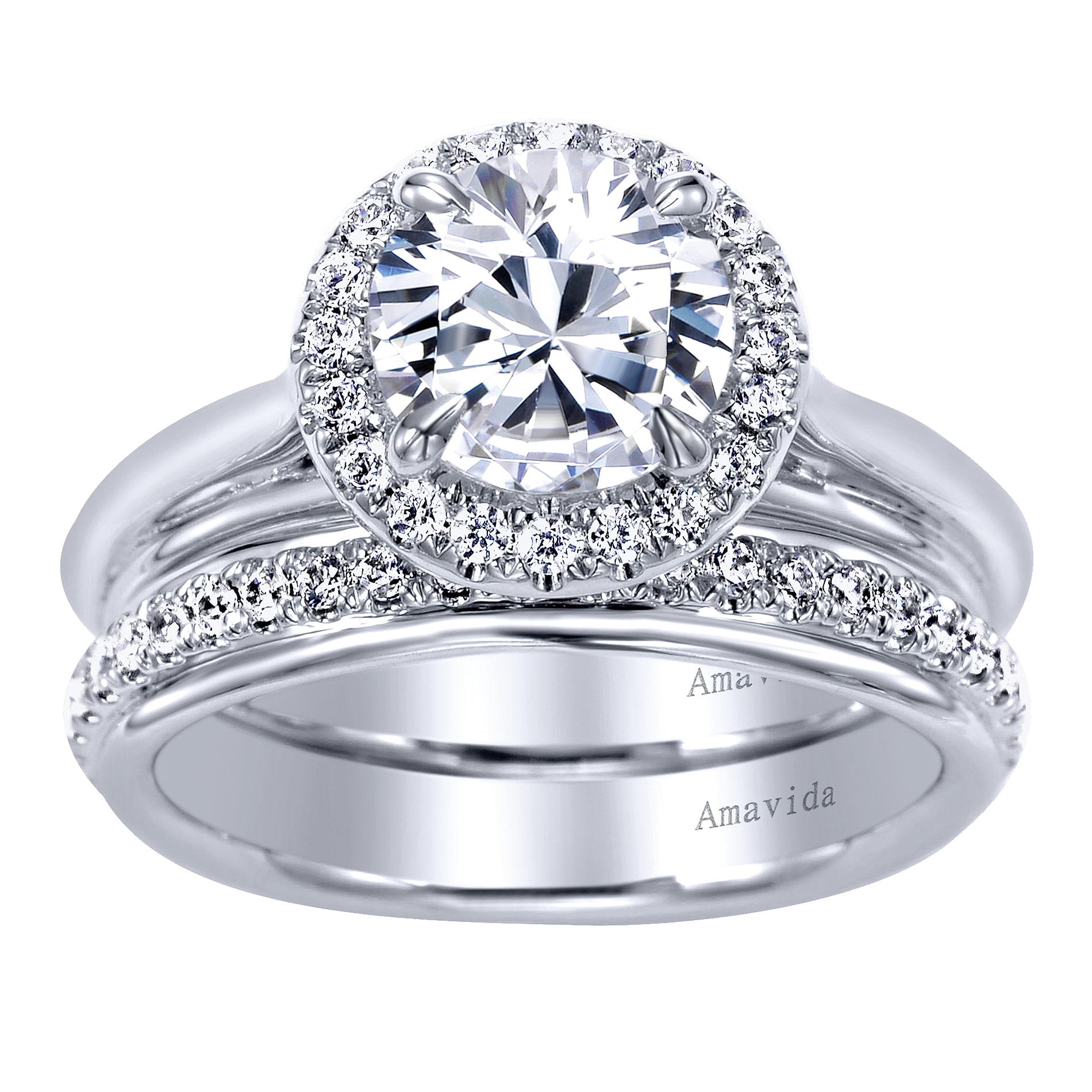 18k White Gold Diamond Straight Wedding Band angle 4 18k White Gold Diamond Straight Wedding Band angle 4