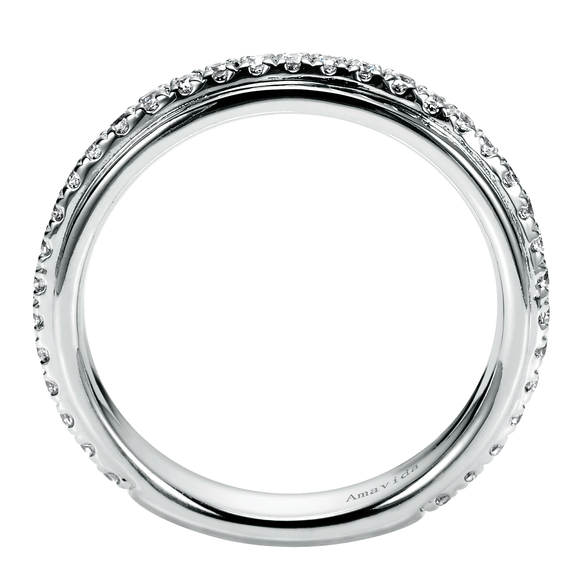 18k White Gold Diamond Straight Wedding Band angle 2 18k White Gold Diamond Straight Wedding Band angle 2