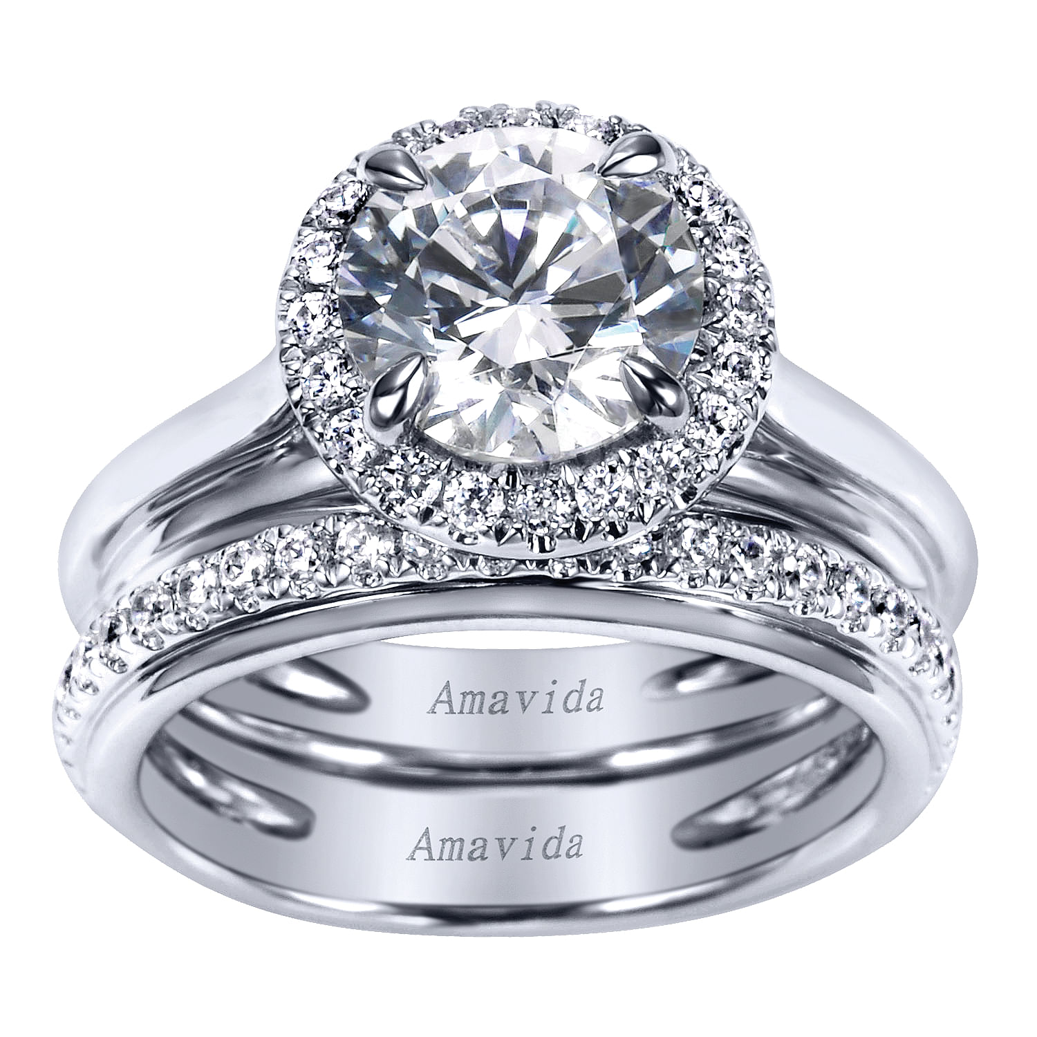 18k White Gold Diamond Straight Wedding Band angle 4 18k White Gold Diamond Straight Wedding Band angle 4
