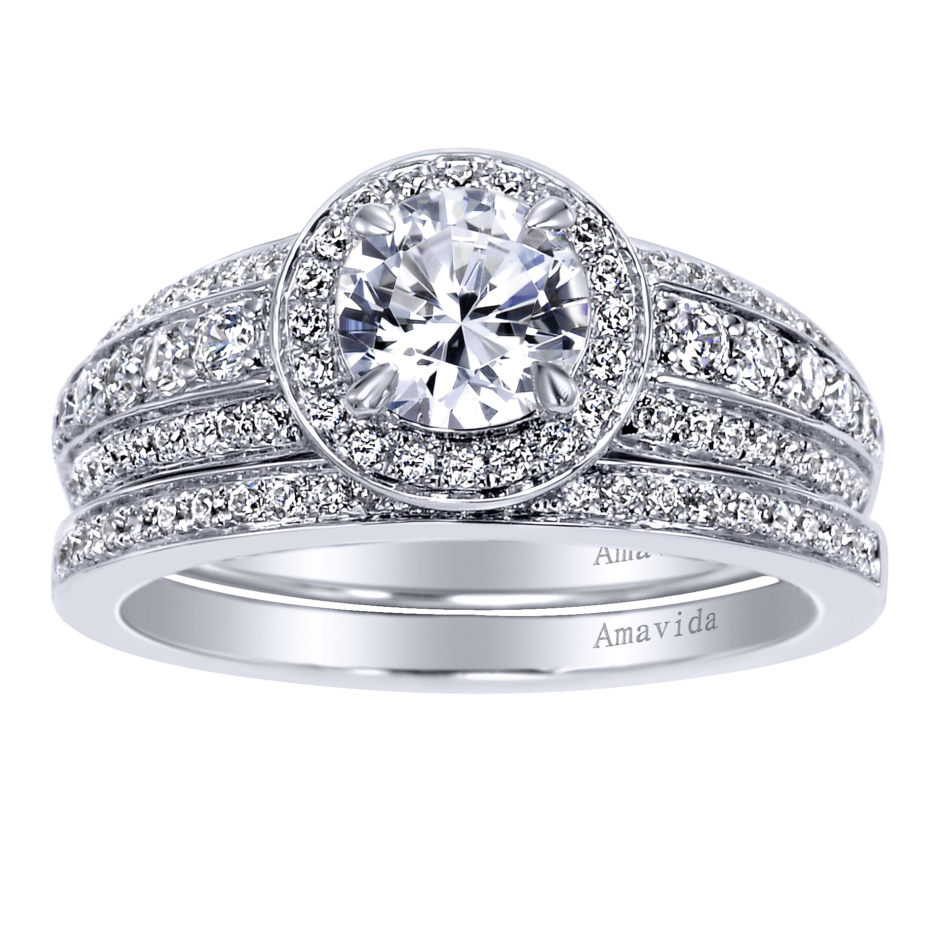 18k White Gold Diamond Straight Wedding Band angle 4 18k White Gold Diamond Straight Wedding Band angle 4