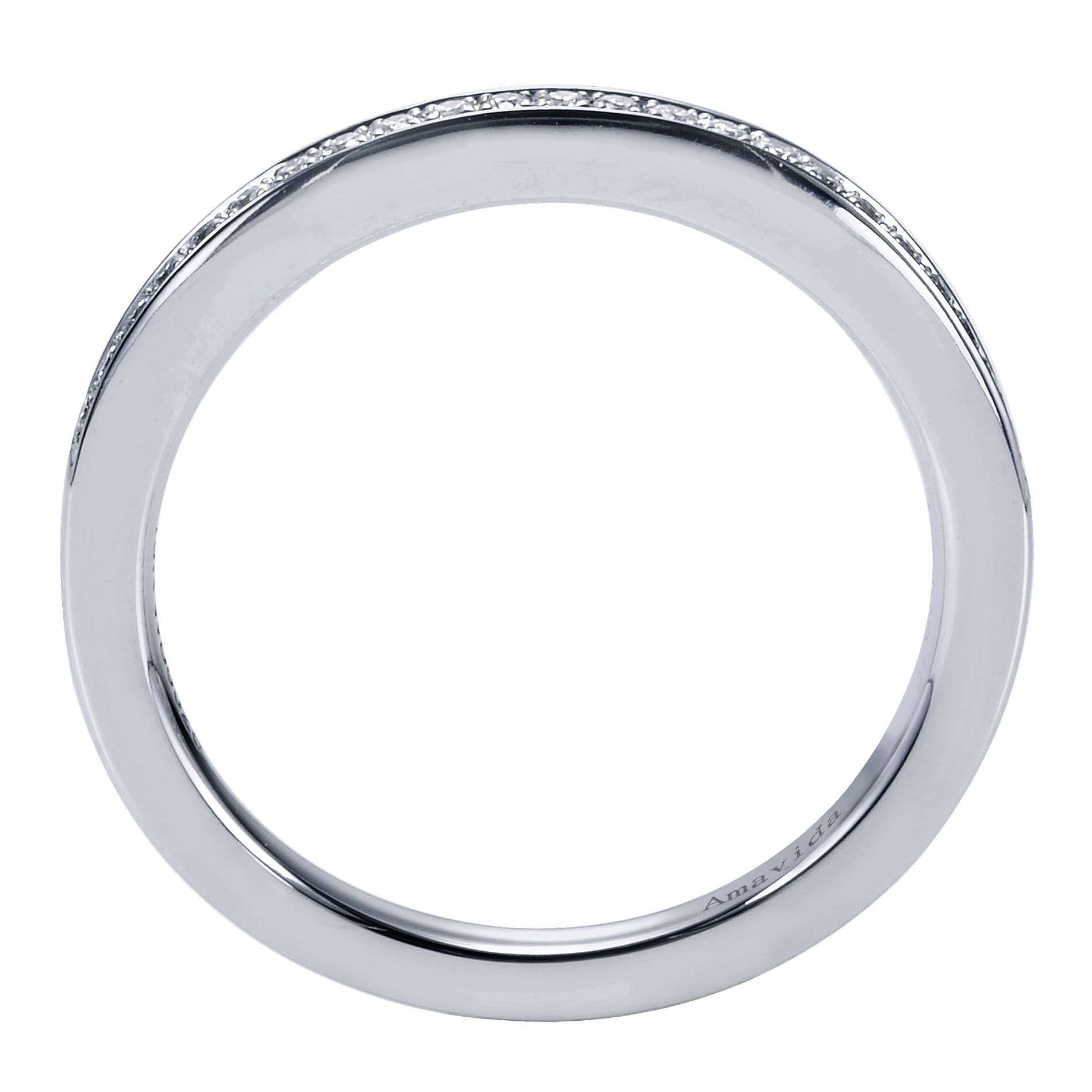 18k White Gold Diamond Straight Wedding Band angle 2 18k White Gold Diamond Straight Wedding Band angle 2