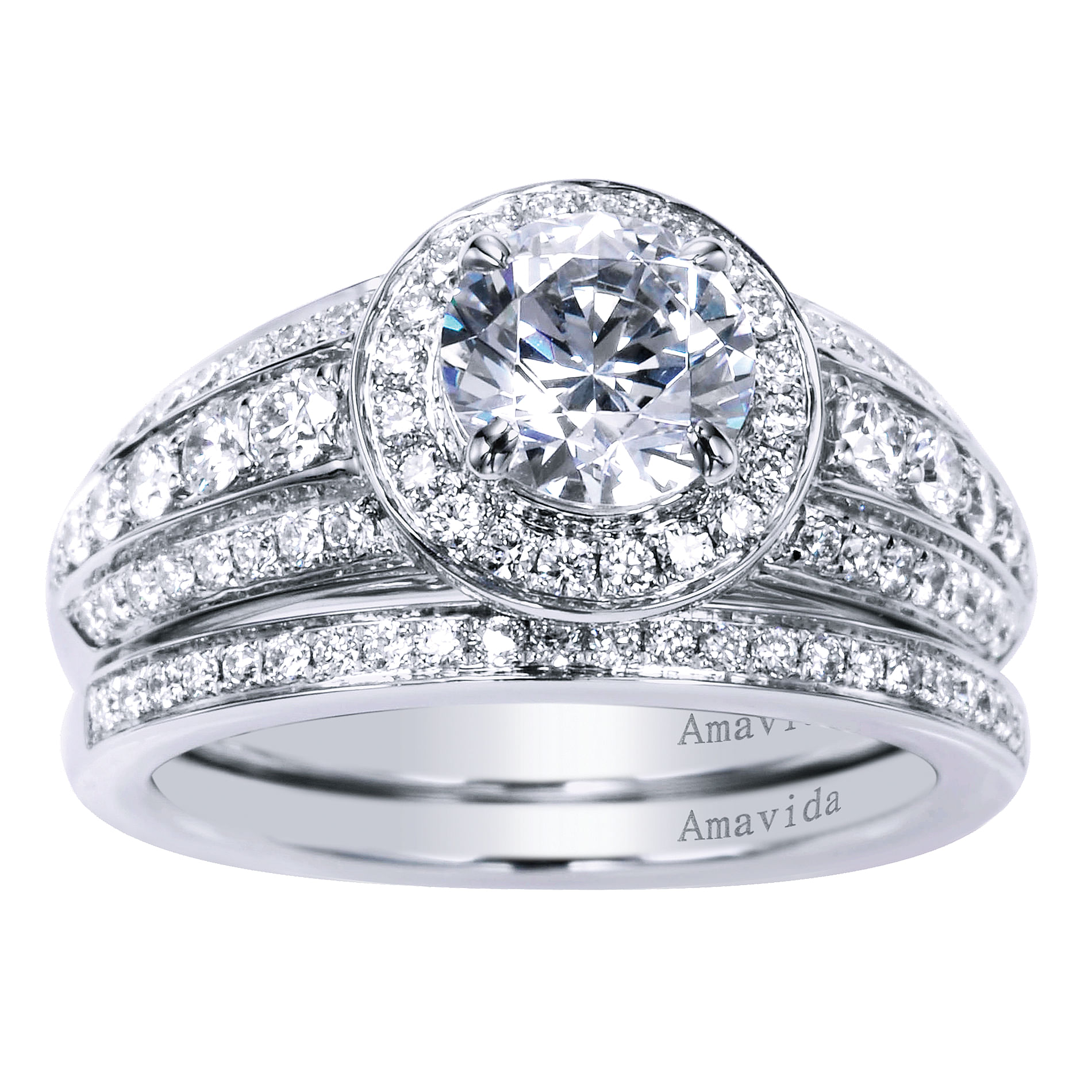 18k White Gold Diamond Straight Wedding Band angle 4 18k White Gold Diamond Straight Wedding Band angle 4