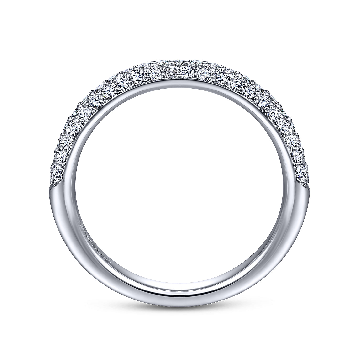 18k White Gold Diamond Straight Wedding Band angle 2 18k White Gold Diamond Straight Wedding Band angle 2