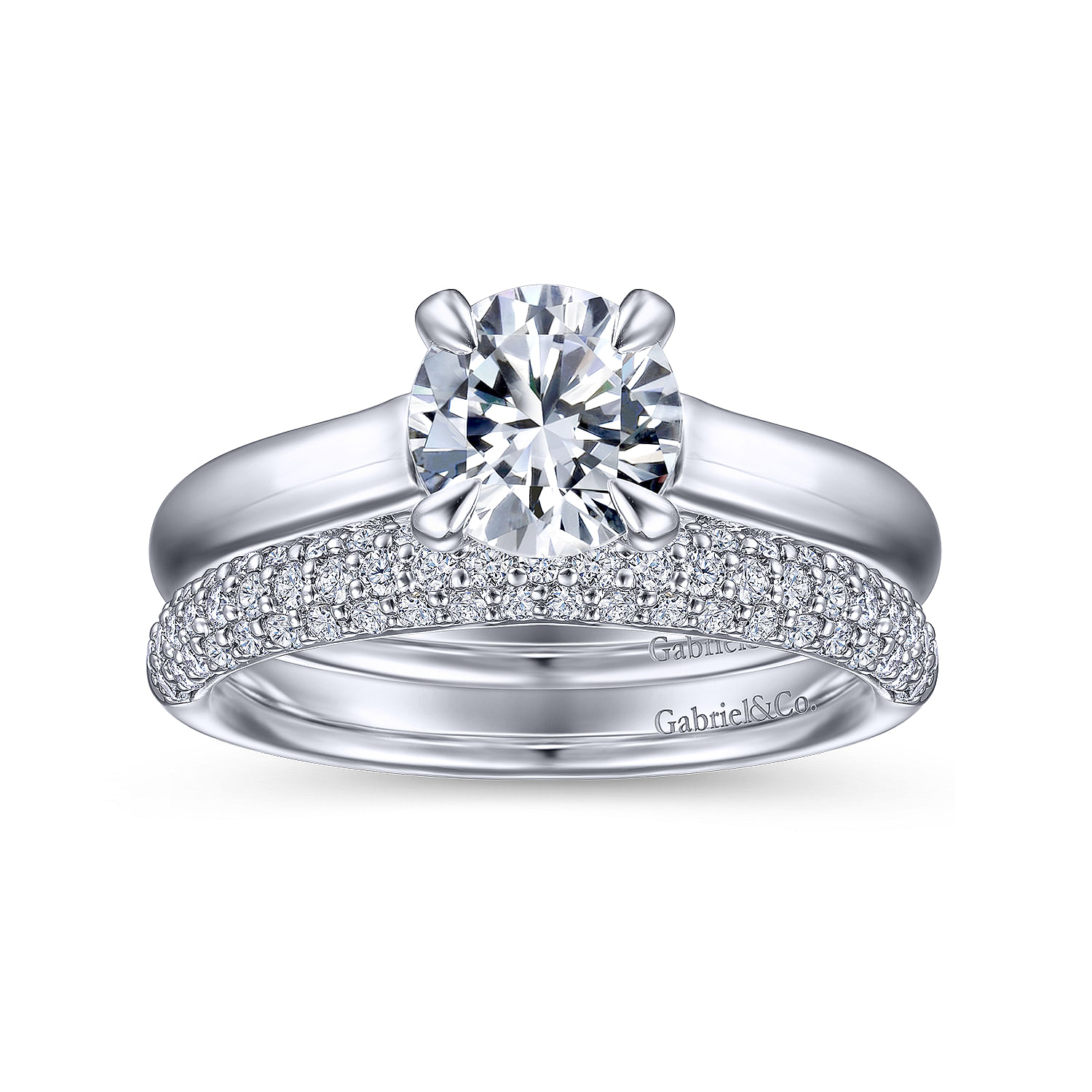 18k White Gold Diamond Straight Wedding Band angle 4 18k White Gold Diamond Straight Wedding Band angle 4