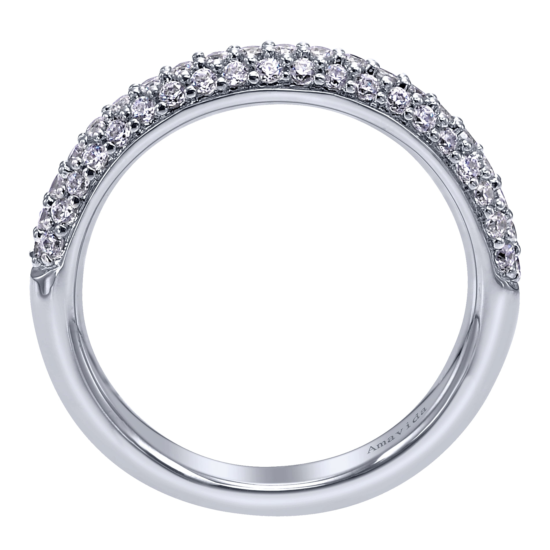 18k White Gold Diamond Straight Wedding Band angle 2 18k White Gold Diamond Straight Wedding Band angle 2