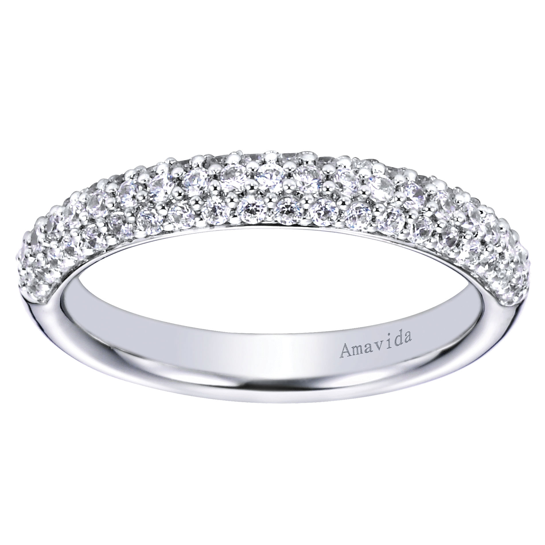 18k White Gold Diamond Straight Wedding Band angle 5 18k White Gold Diamond Straight Wedding Band angle 5