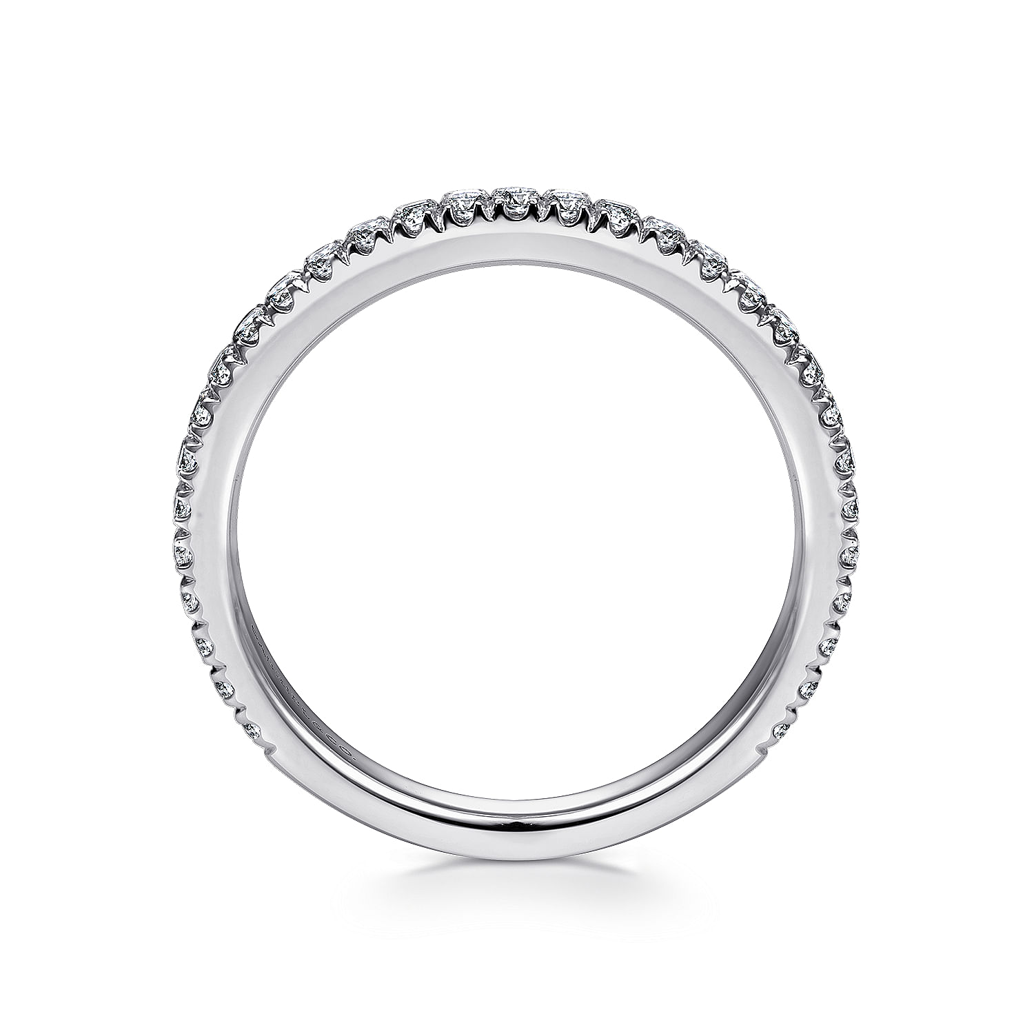 18k White Gold Diamond Straight Wedding Band angle 2 18k White Gold Diamond Straight Wedding Band angle 2
