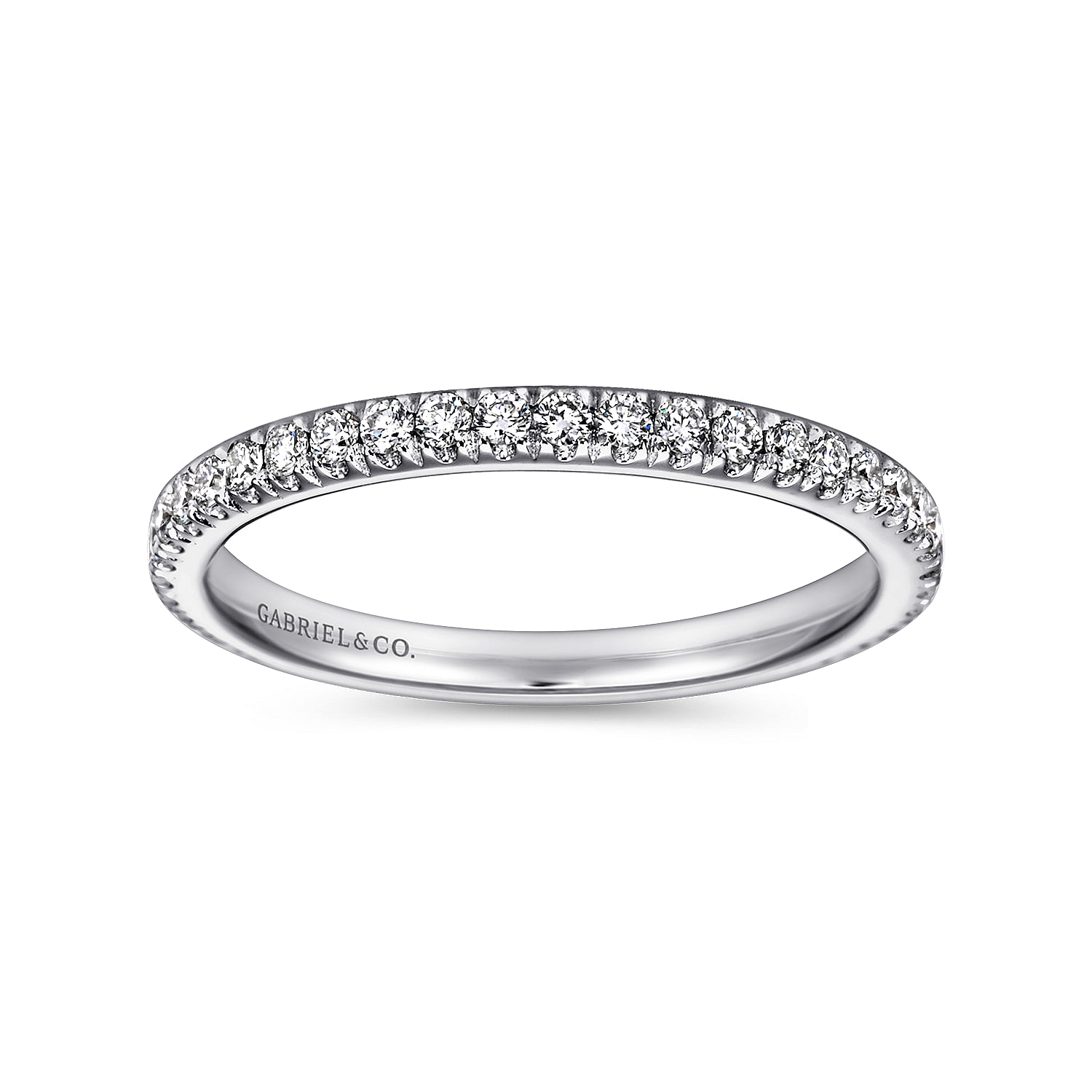 18k White Gold Diamond Straight Wedding Band angle 5 18k White Gold Diamond Straight Wedding Band angle 5