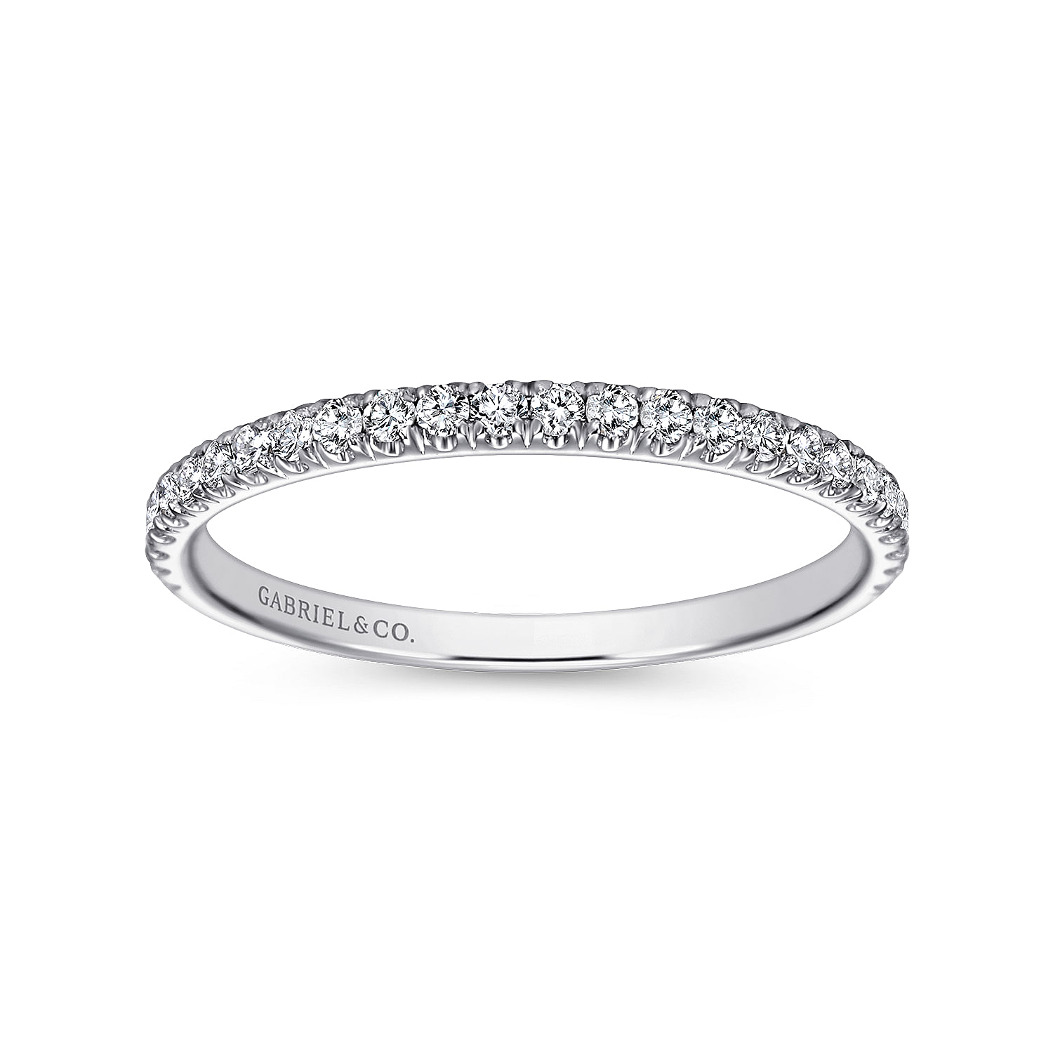 18k White Gold Diamond Straight Wedding Band angle 5 18k White Gold Diamond Straight Wedding Band angle 5