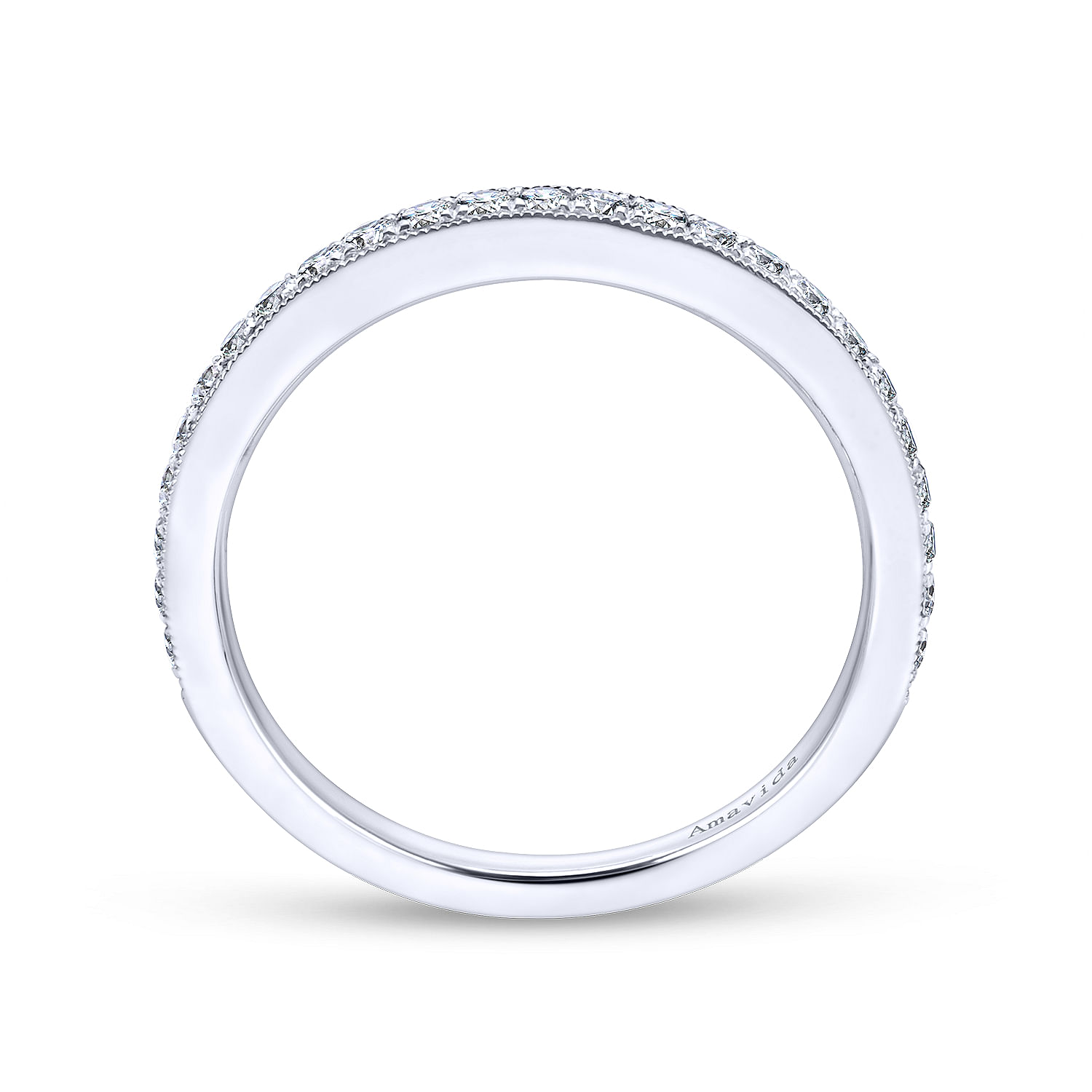 18k White Gold Diamond Straight Wedding Band angle 2 18k White Gold Diamond Straight Wedding Band angle 2