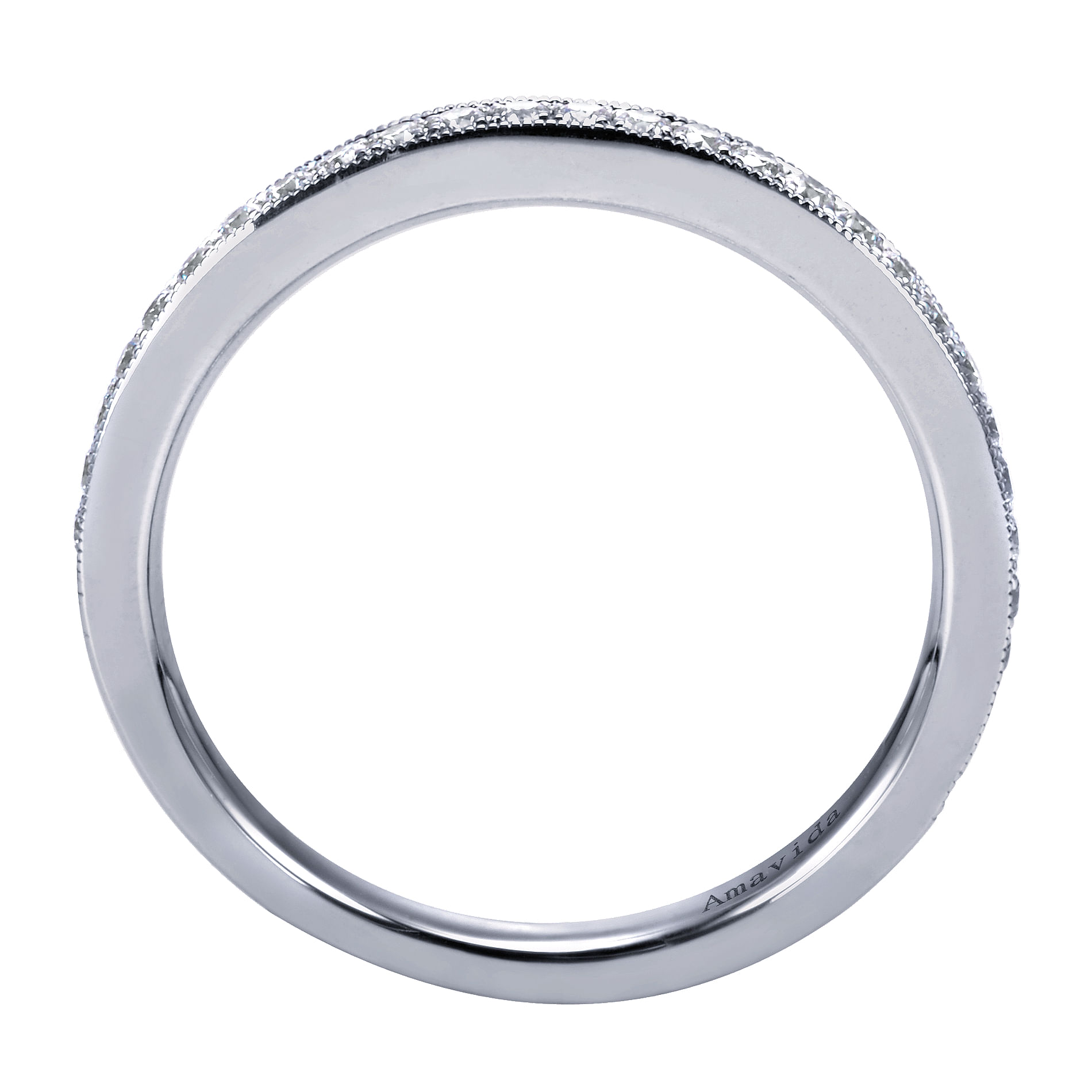 18k White Gold Diamond Straight Wedding Band angle 2 18k White Gold Diamond Straight Wedding Band angle 2