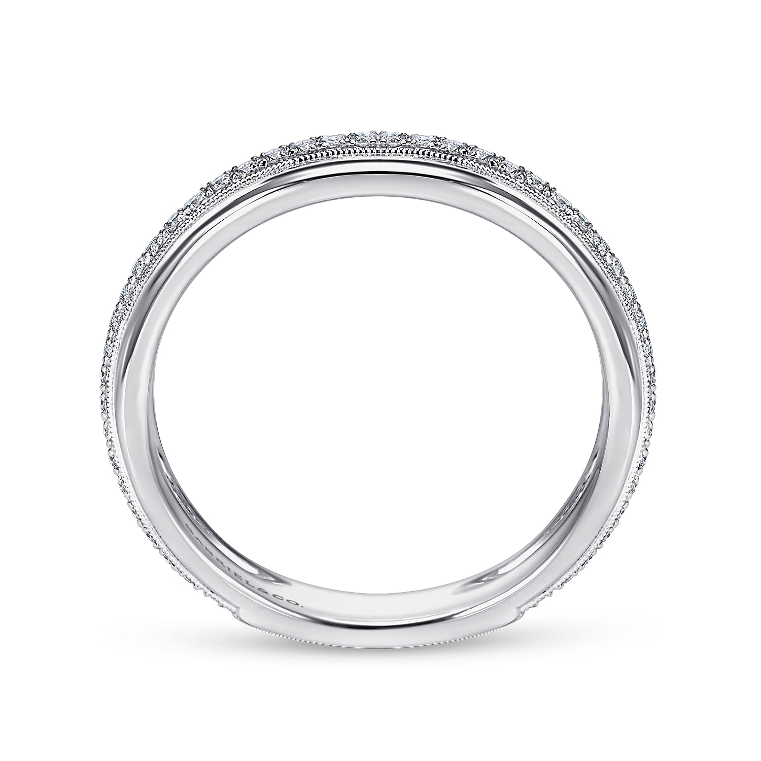 18k White Gold Diamond Straight Wedding Band angle 2 18k White Gold Diamond Straight Wedding Band angle 2