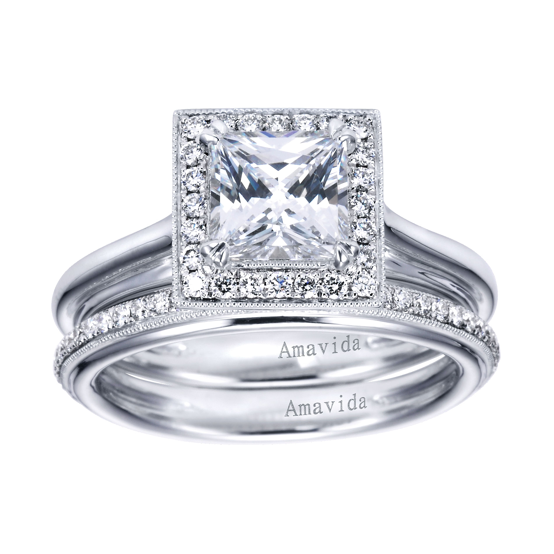 18k White Gold Diamond Straight Wedding Band angle 4 18k White Gold Diamond Straight Wedding Band angle 4