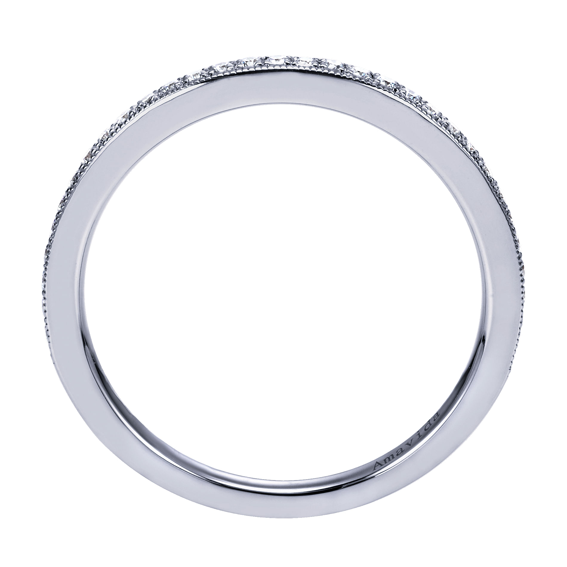18k White Gold Diamond Straight Wedding Band angle 2 18k White Gold Diamond Straight Wedding Band angle 2