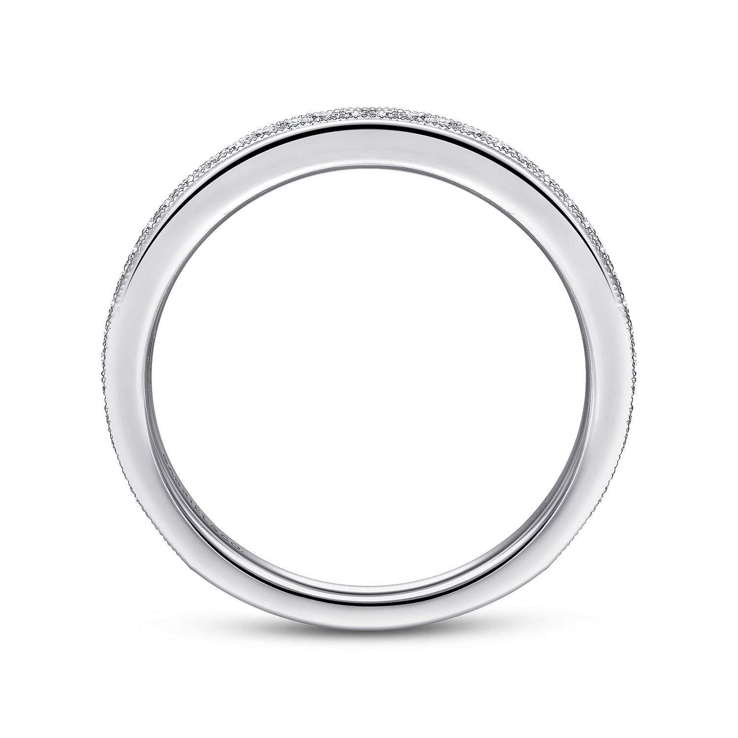 18k White Gold Diamond Straight Wedding Band angle 2 18k White Gold Diamond Straight Wedding Band angle 2