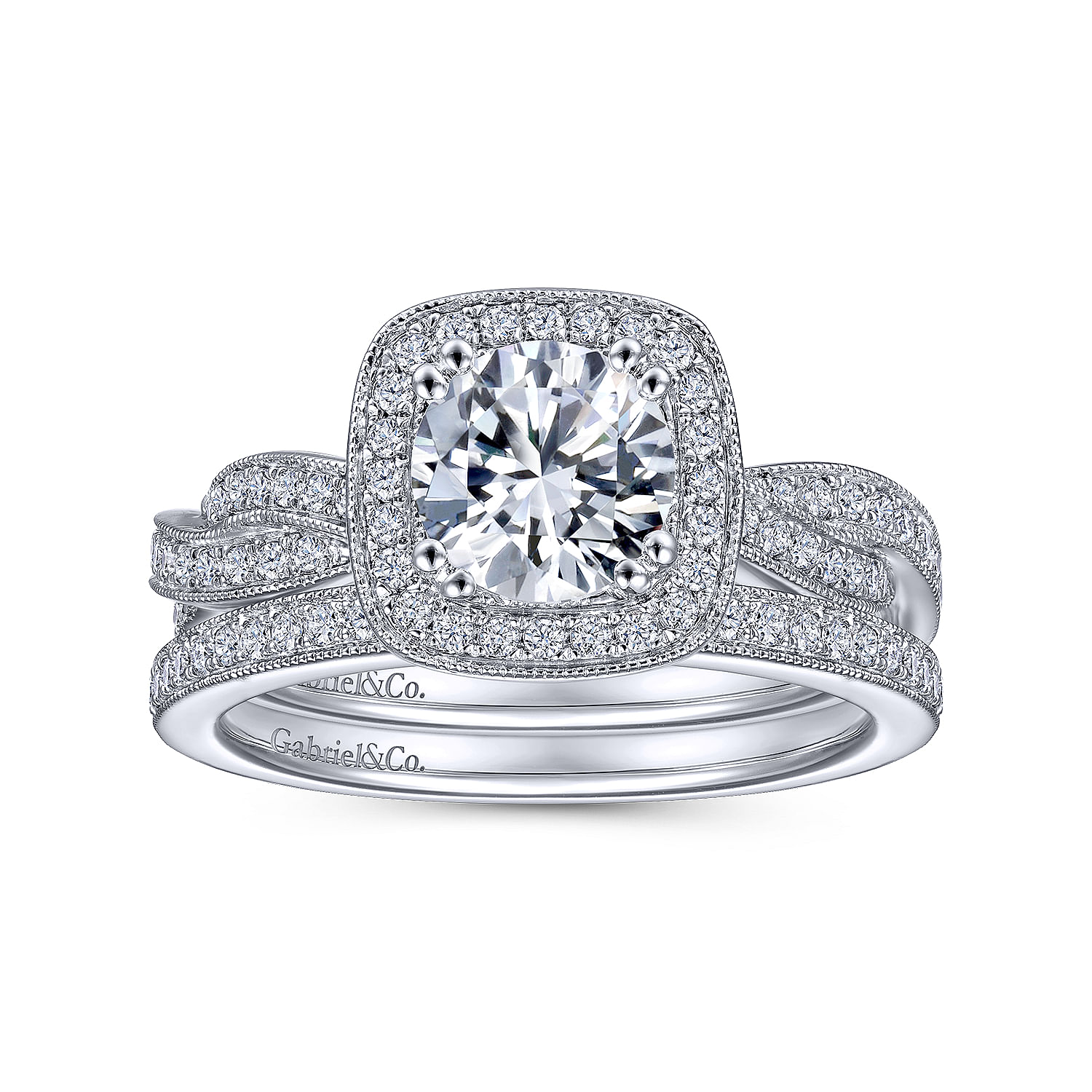18k White Gold Diamond Straight Wedding Band angle 4 18k White Gold Diamond Straight Wedding Band angle 4