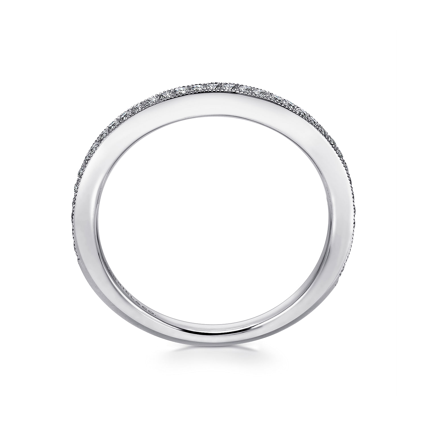 18k White Gold Diamond Straight Wedding Band angle 2 18k White Gold Diamond Straight Wedding Band angle 2