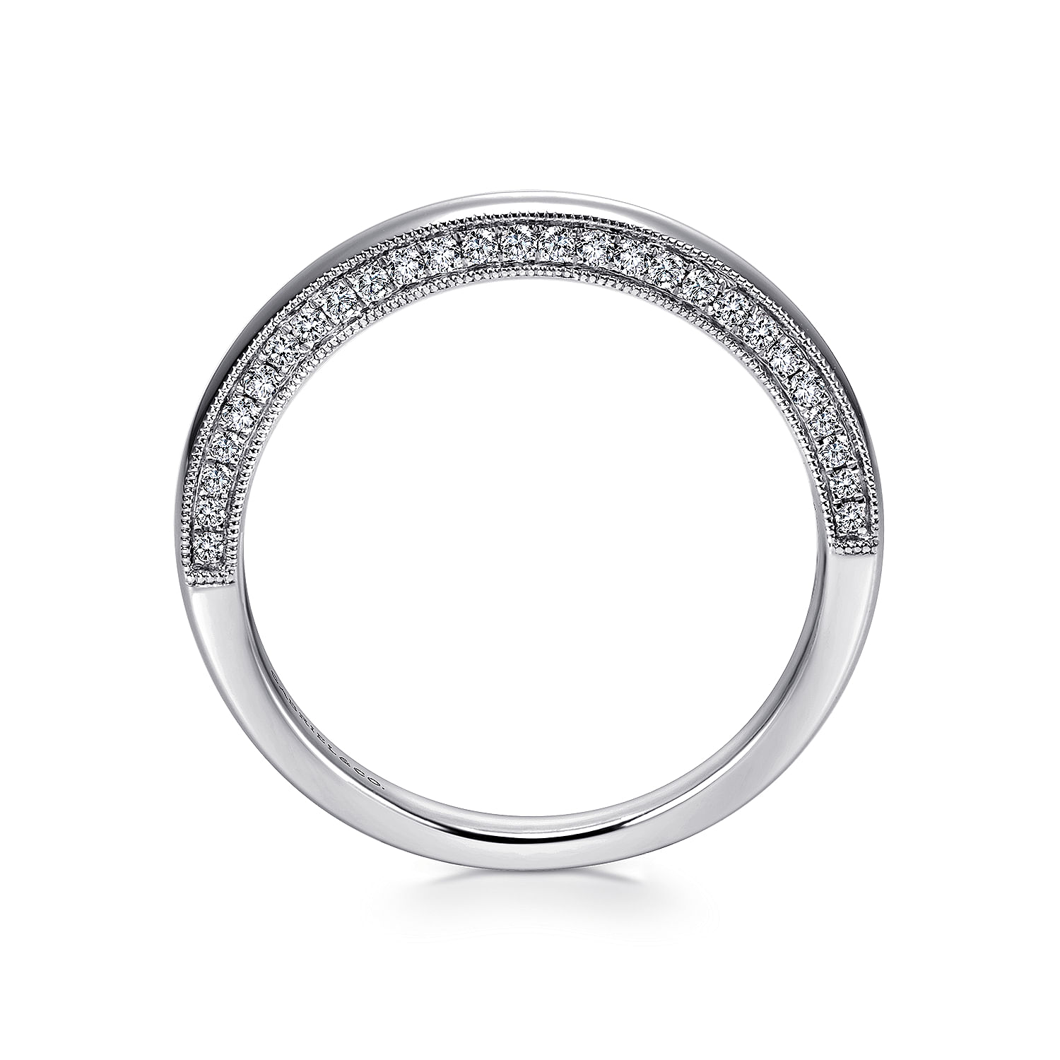 18k White Gold Diamond Straight Wedding Band angle 2 18k White Gold Diamond Straight Wedding Band angle 2