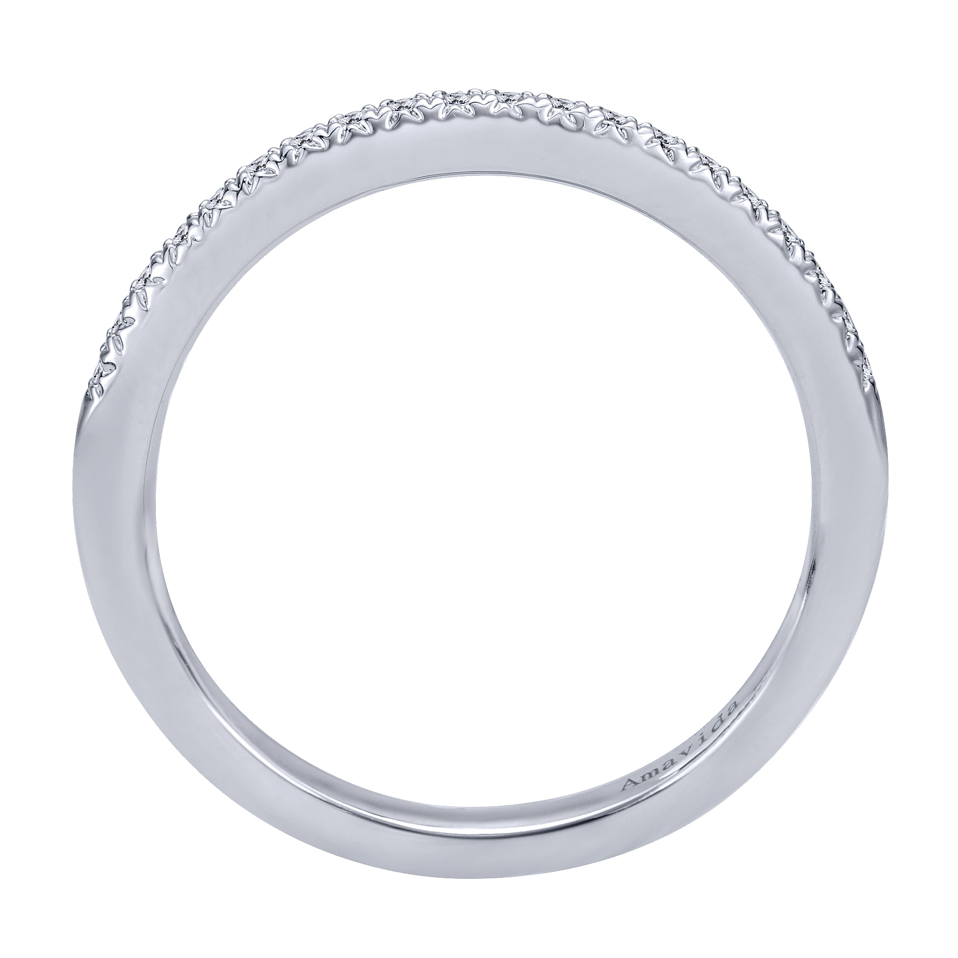 18k White Gold Diamond Straight Wedding Band angle 2 18k White Gold Diamond Straight Wedding Band angle 2