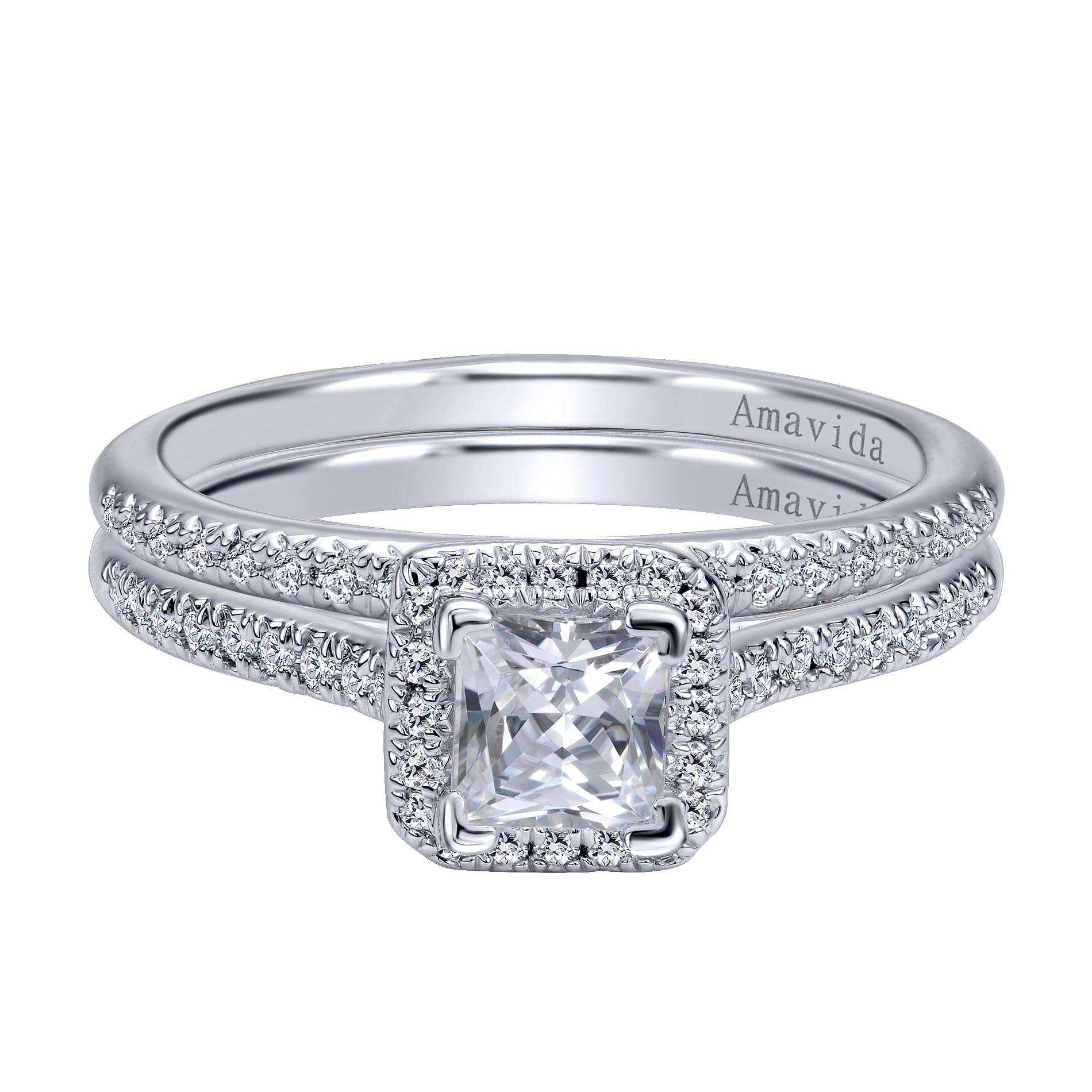 18k White Gold Diamond Straight Wedding Band angle 4 18k White Gold Diamond Straight Wedding Band angle 4