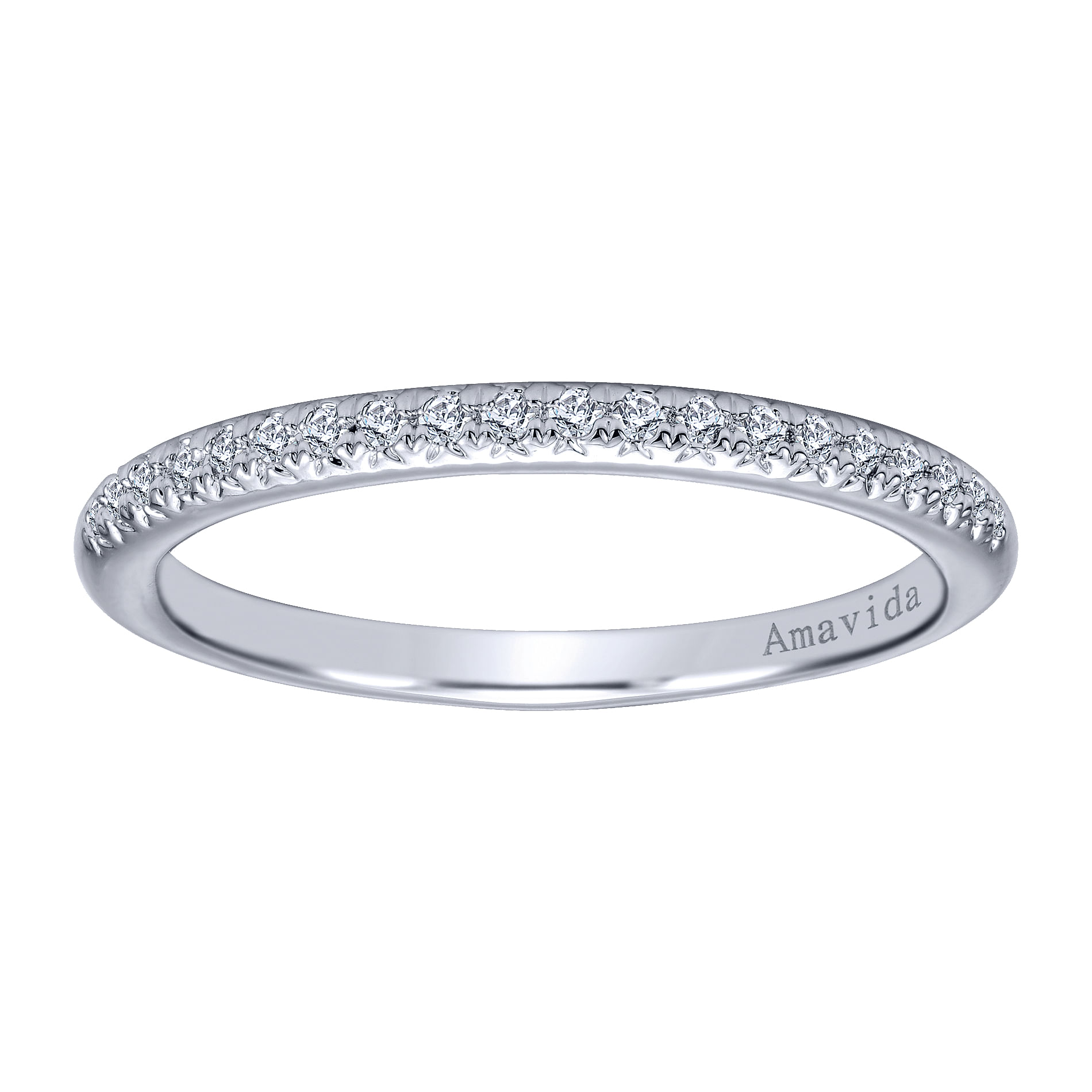 18k White Gold Diamond Straight Wedding Band angle 5 18k White Gold Diamond Straight Wedding Band angle 5