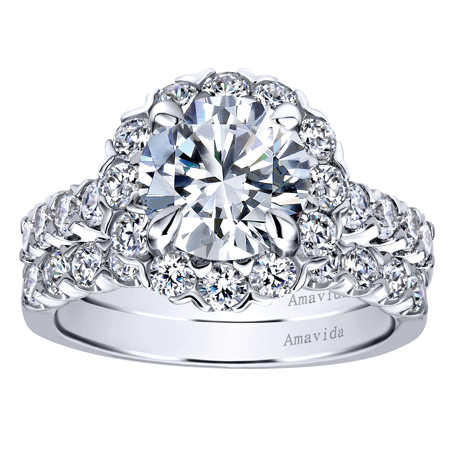 18k White Gold Diamond Straight Wedding Band angle 4 18k White Gold Diamond Straight Wedding Band angle 4
