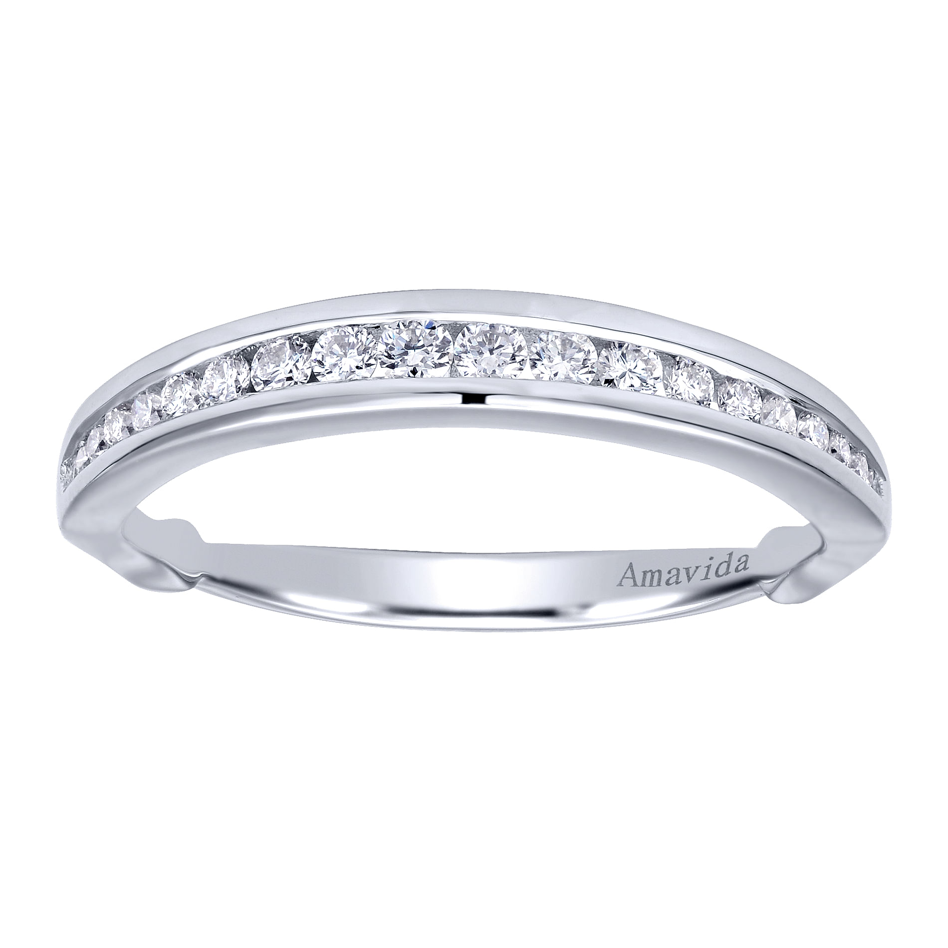 18k White Gold Diamond Wedding Band angle 5 18k White Gold Diamond Wedding Band angle 5