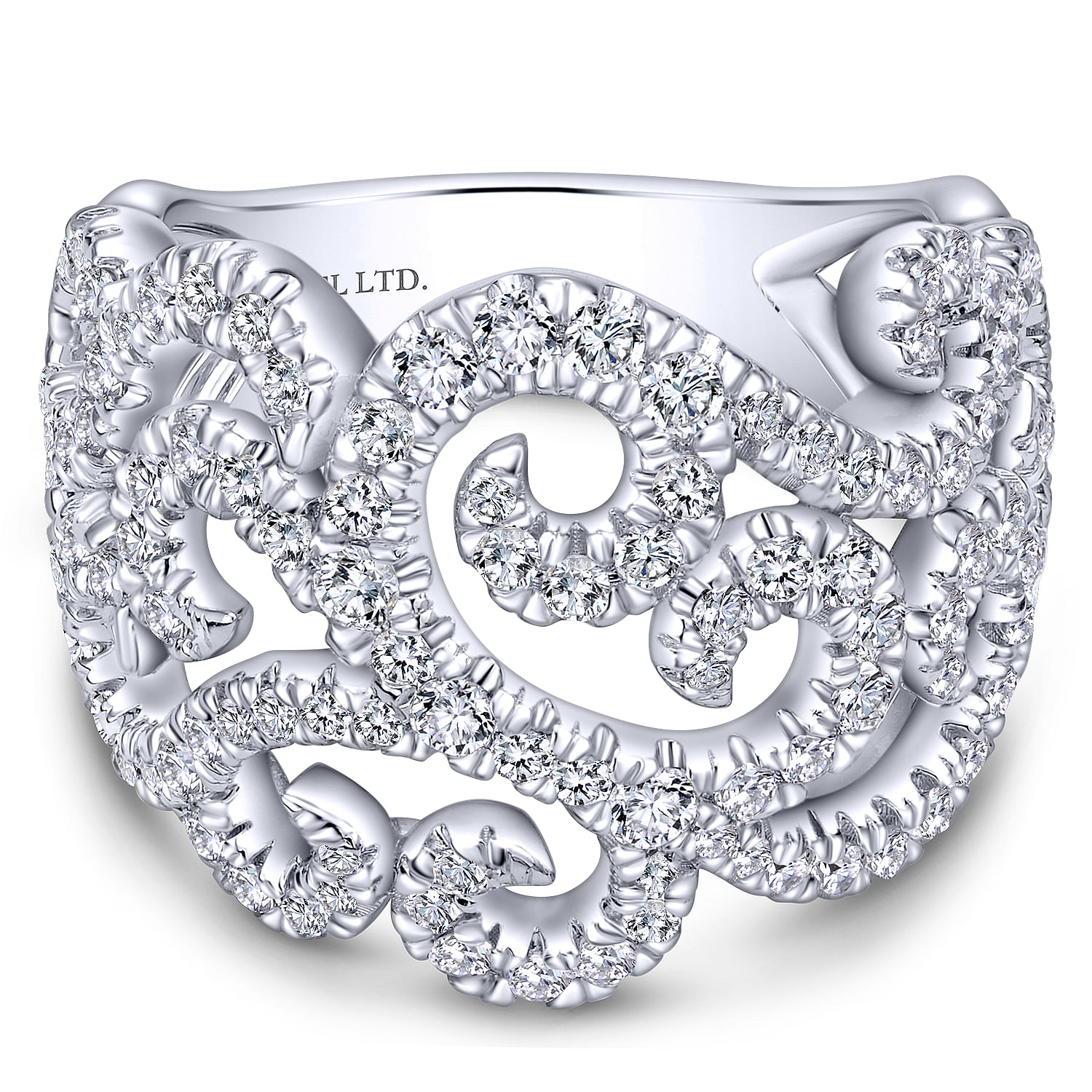 18k White Gold Diamond Wide Band 18k White Gold Diamond Wide Band