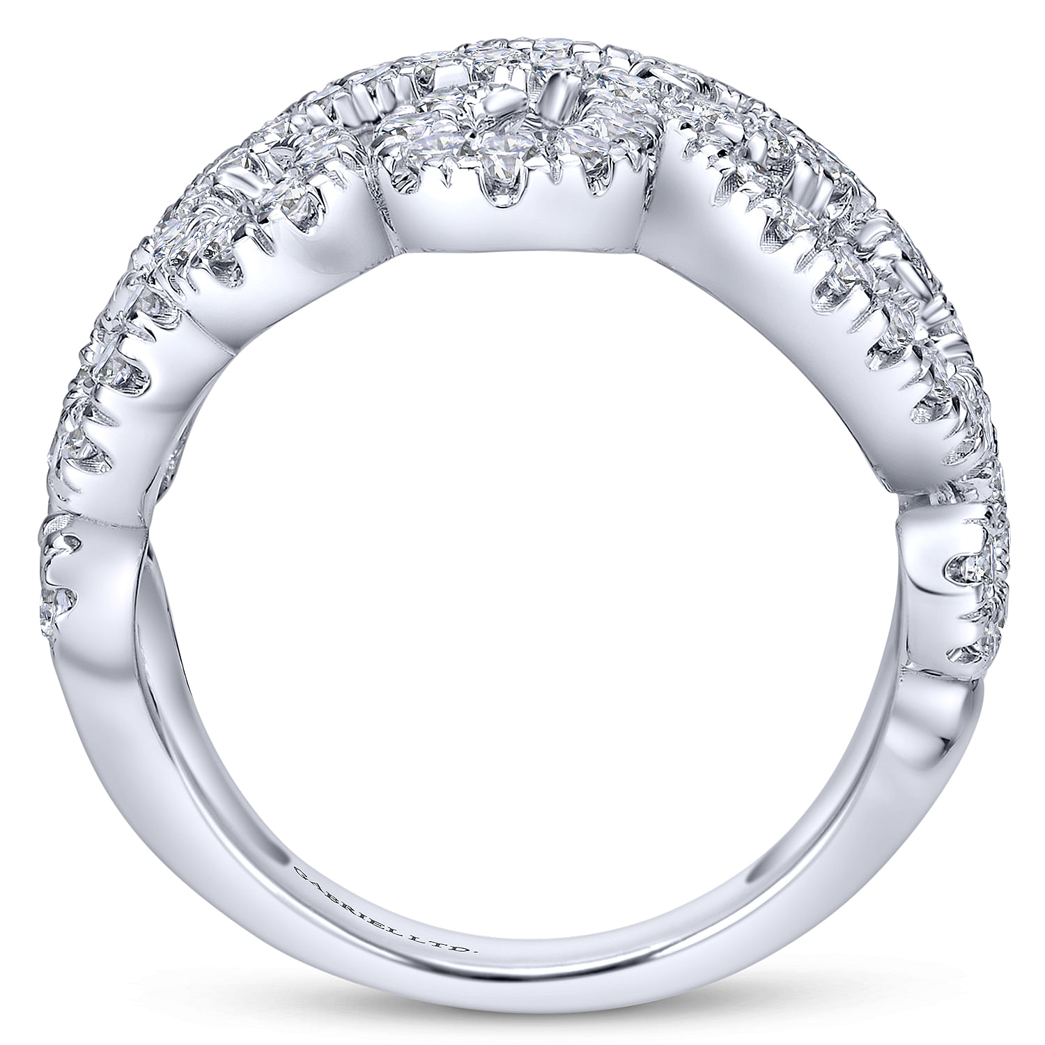 18k White Gold Diamond Wide Band Ladies 18k White Gold Diamond Wide Band Ladies