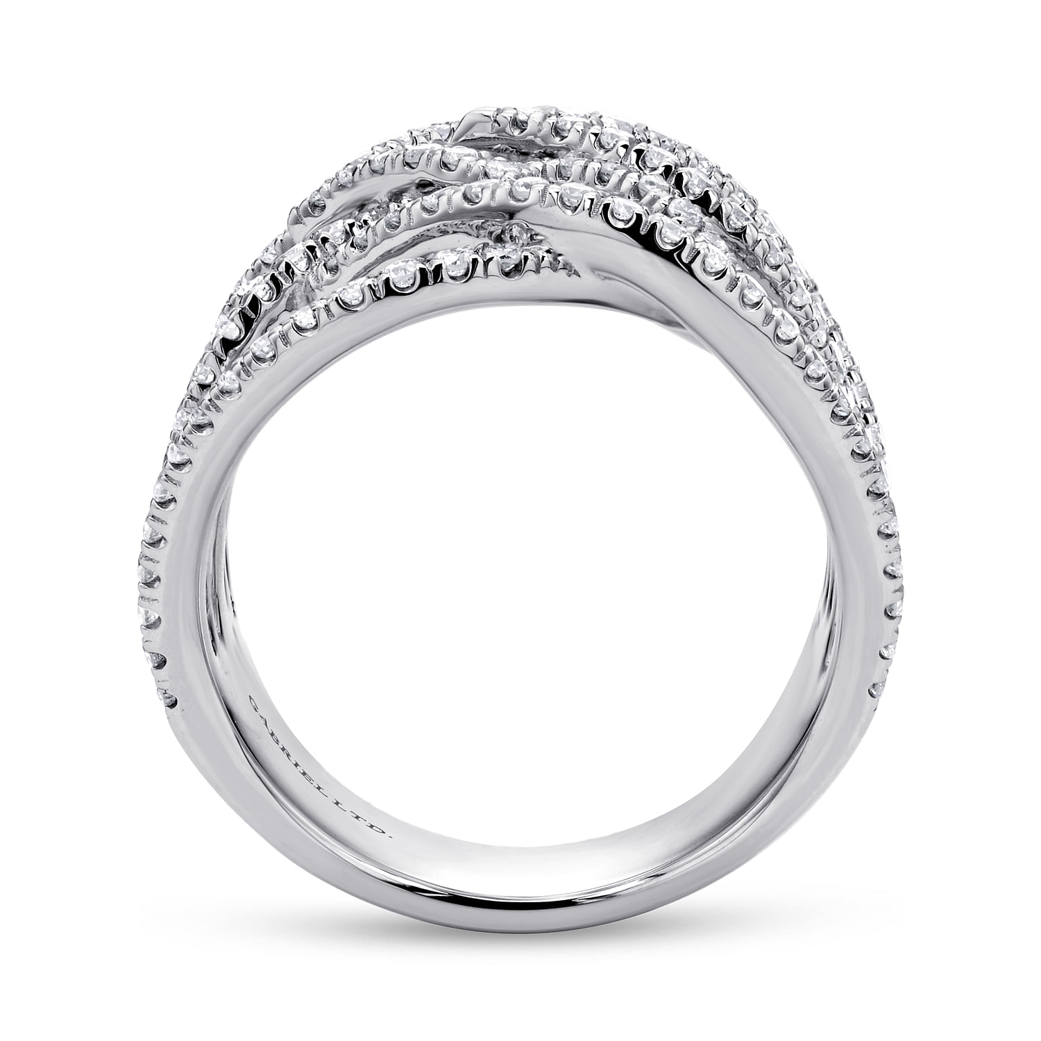 18k White Gold Diamond Wide Band Ladies 18k White Gold Diamond Wide Band Ladies