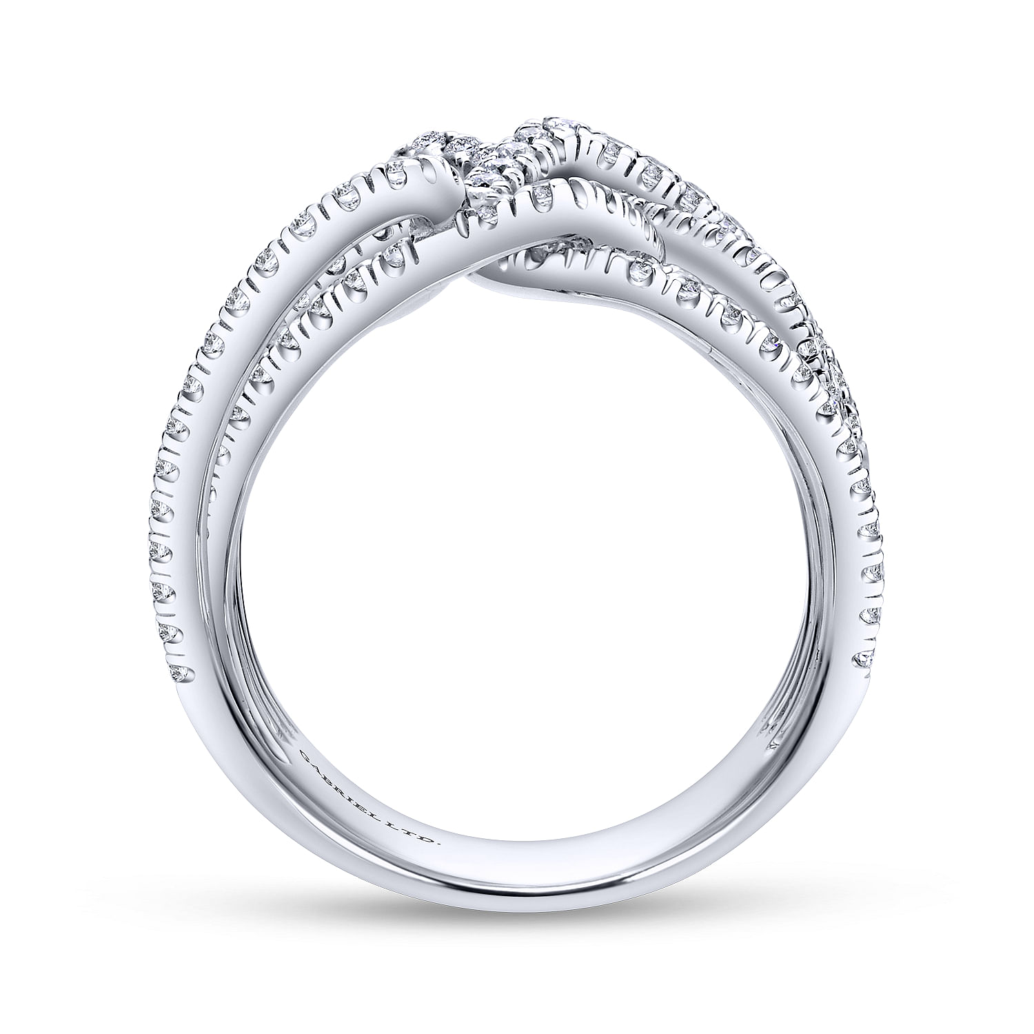 18k White Gold Diamond Wide Band Ladies 18k White Gold Diamond Wide Band Ladies