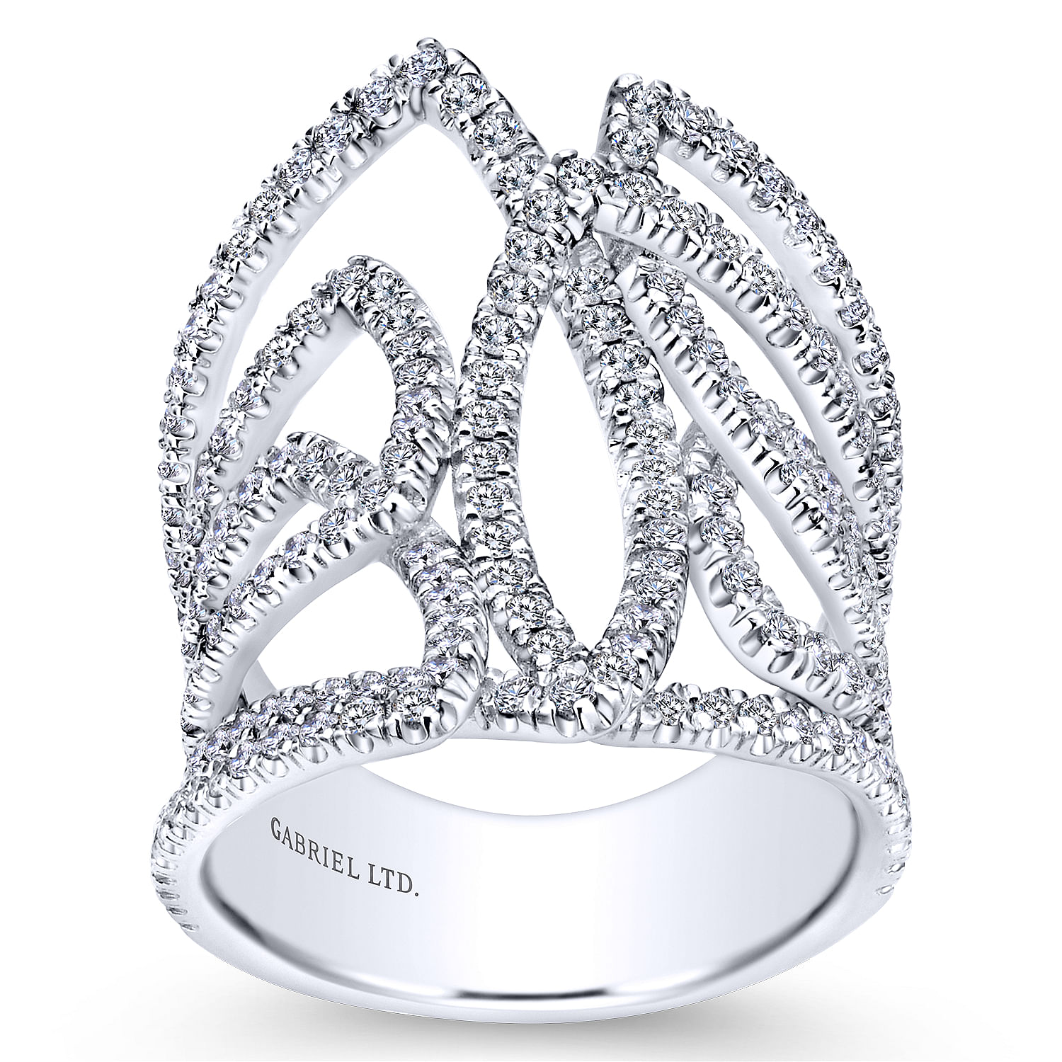 18k White Gold Diamond Wide Band Ladies 18k White Gold Diamond Wide Band Ladies