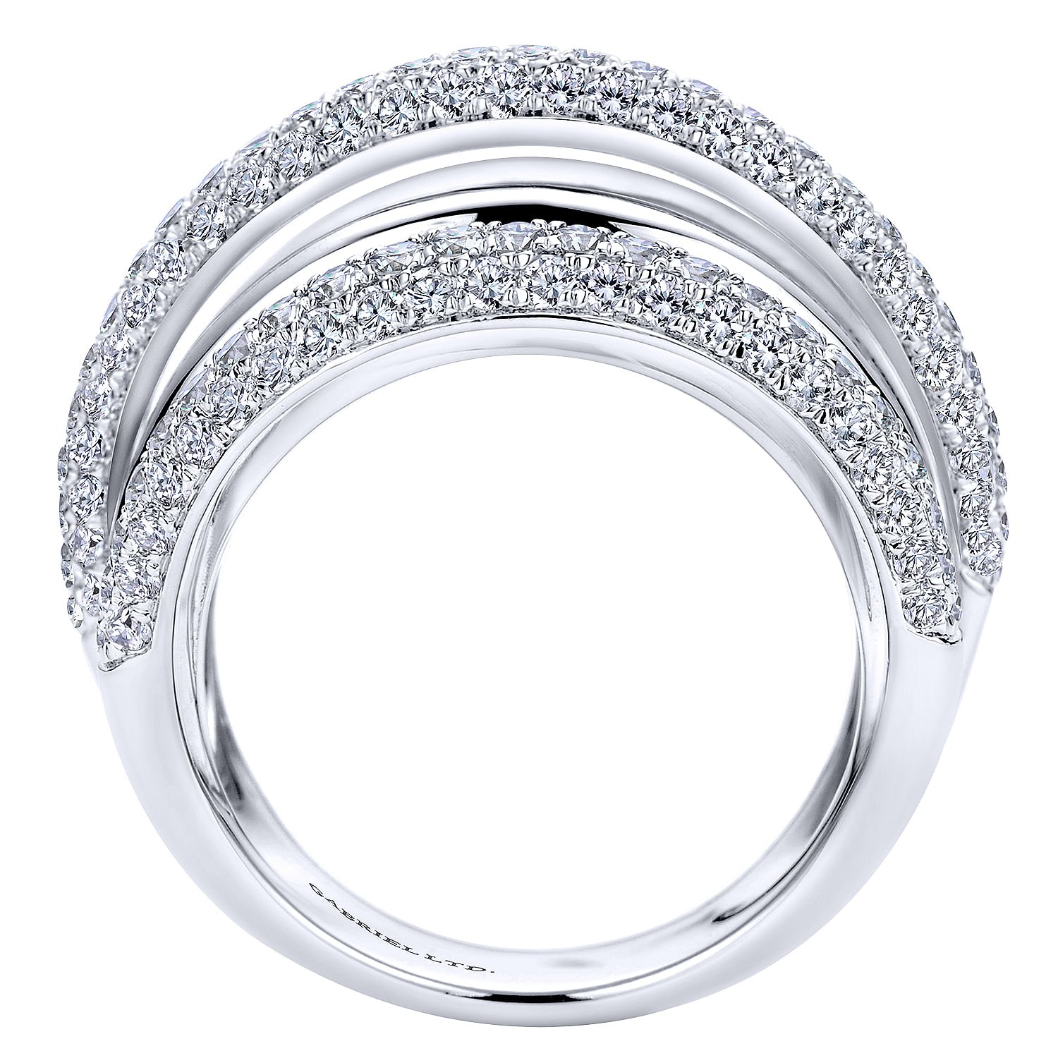 18k White Gold Diamond Wide Multi Band Ladies 18k White Gold Diamond Wide Multi Band Ladies