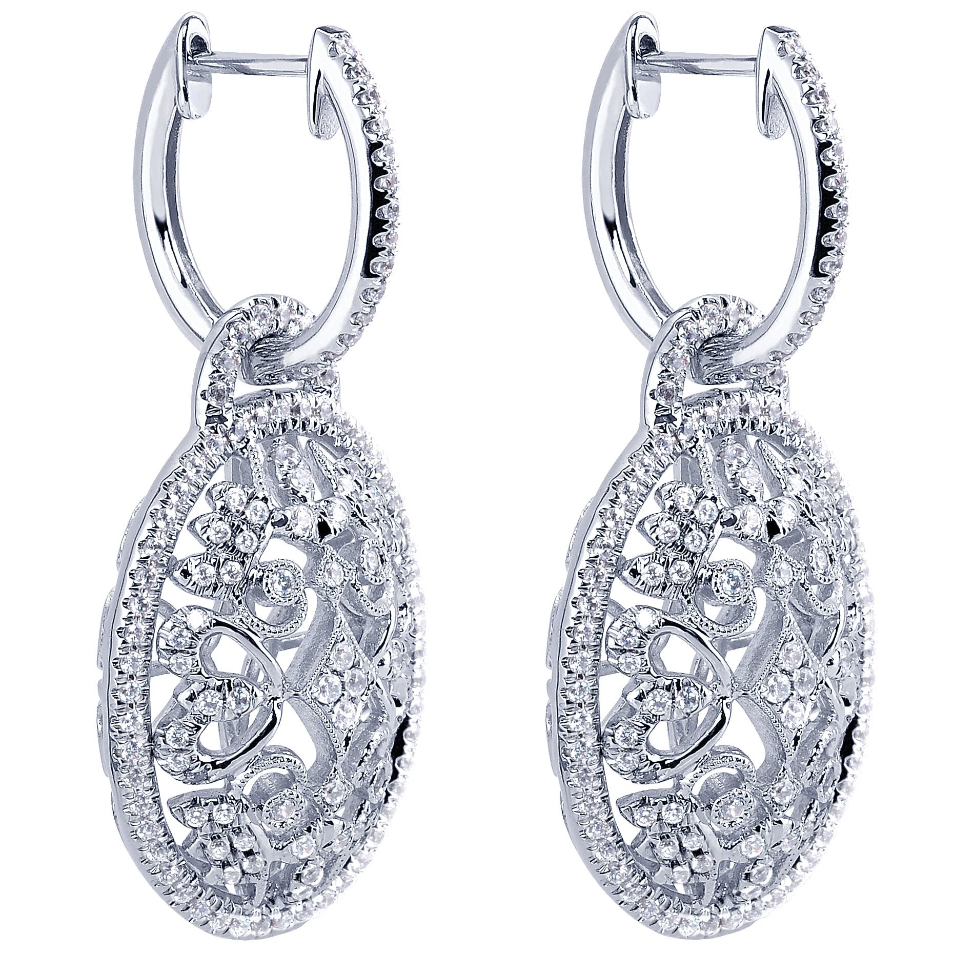 18k White Gold Mediterranean Drop Earrings angle 2 18k White Gold Mediterranean Drop Earrings angle 2