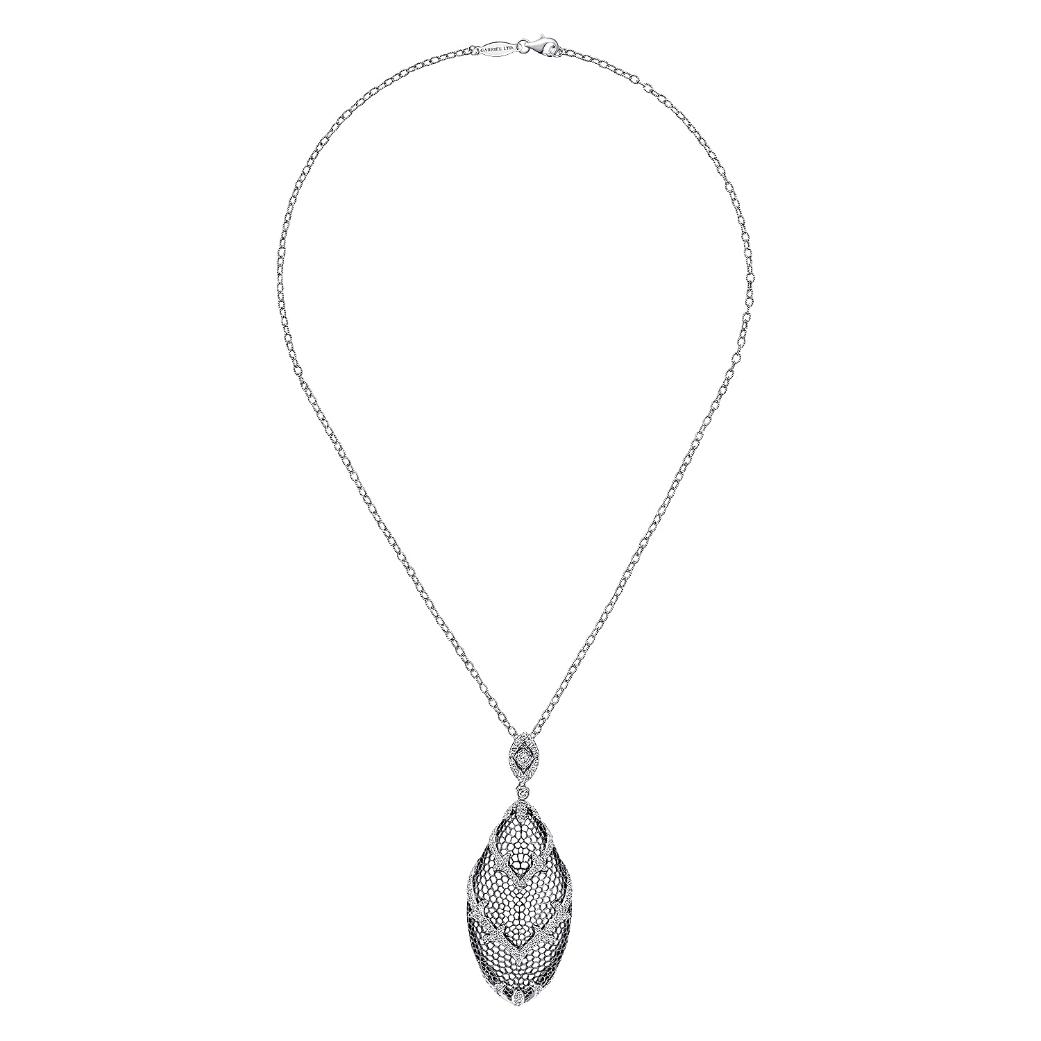 18k White Gold Mediterranean Fashion Necklace angle 2 18k White Gold Mediterranean Fashion Necklace angle 2