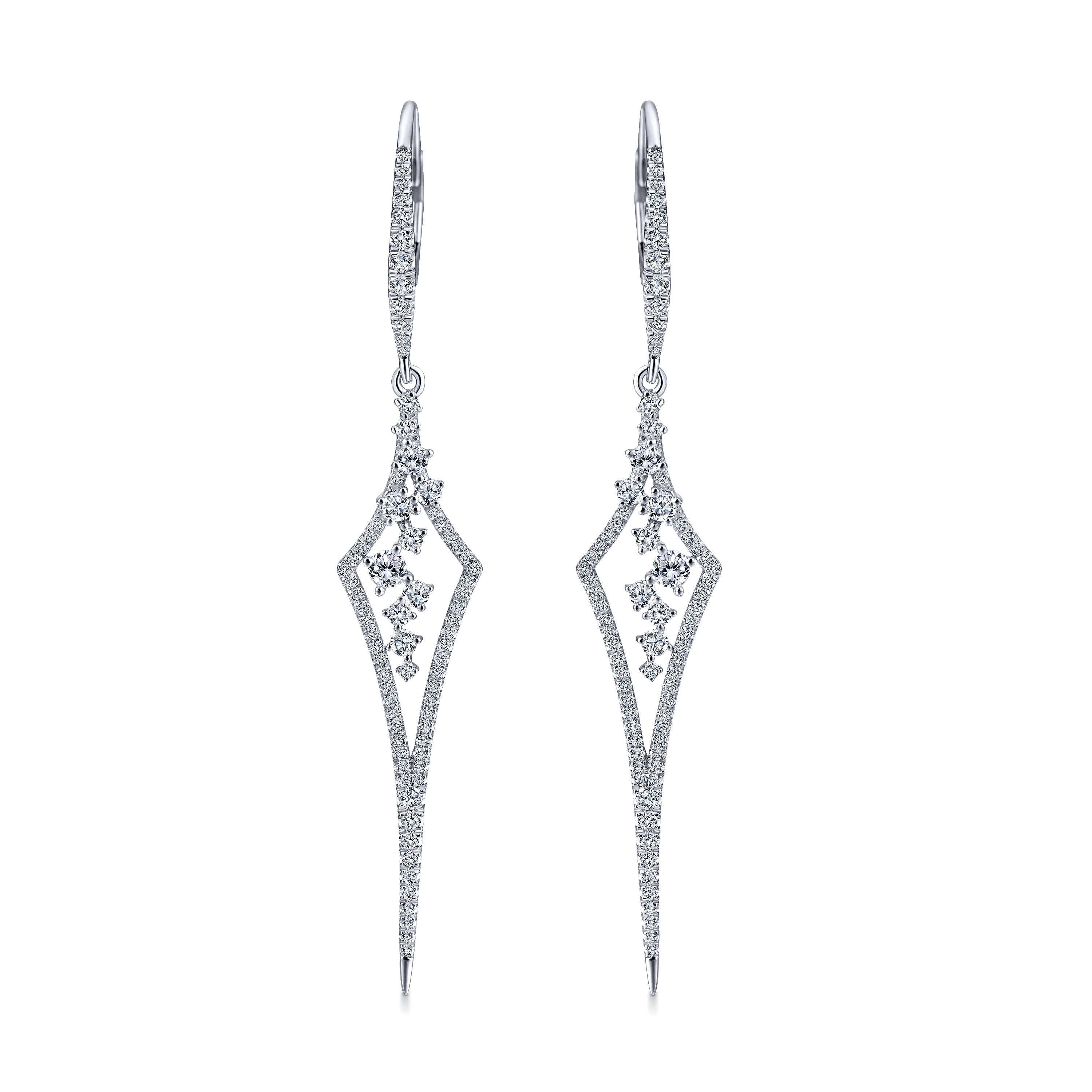 18k White Gold Pave Diamond Drop 18k White Gold Pave Diamond Drop