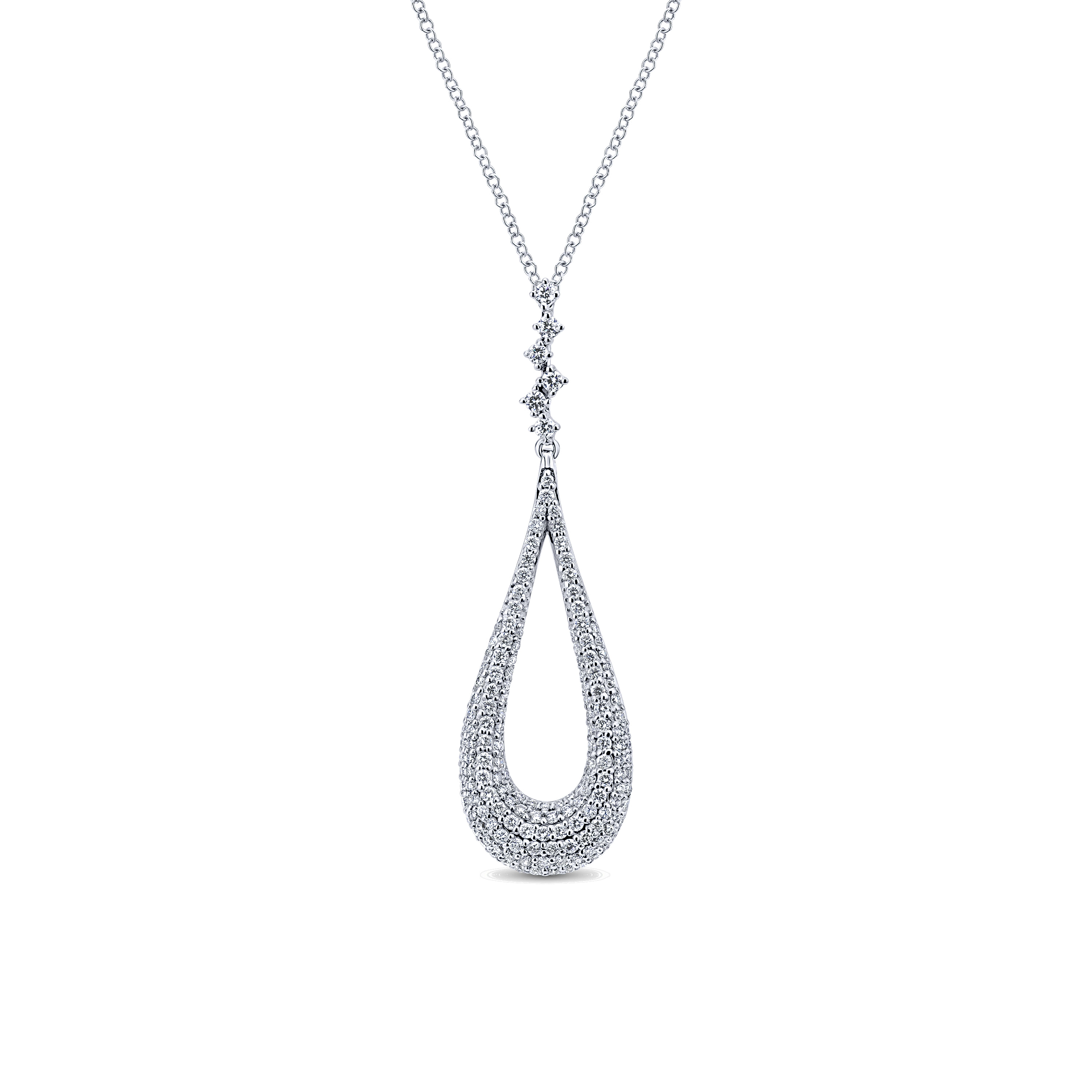 18k White Gold Pave Diamond Teardrop Fashion 18k White Gold Pave Diamond Teardrop Fashion