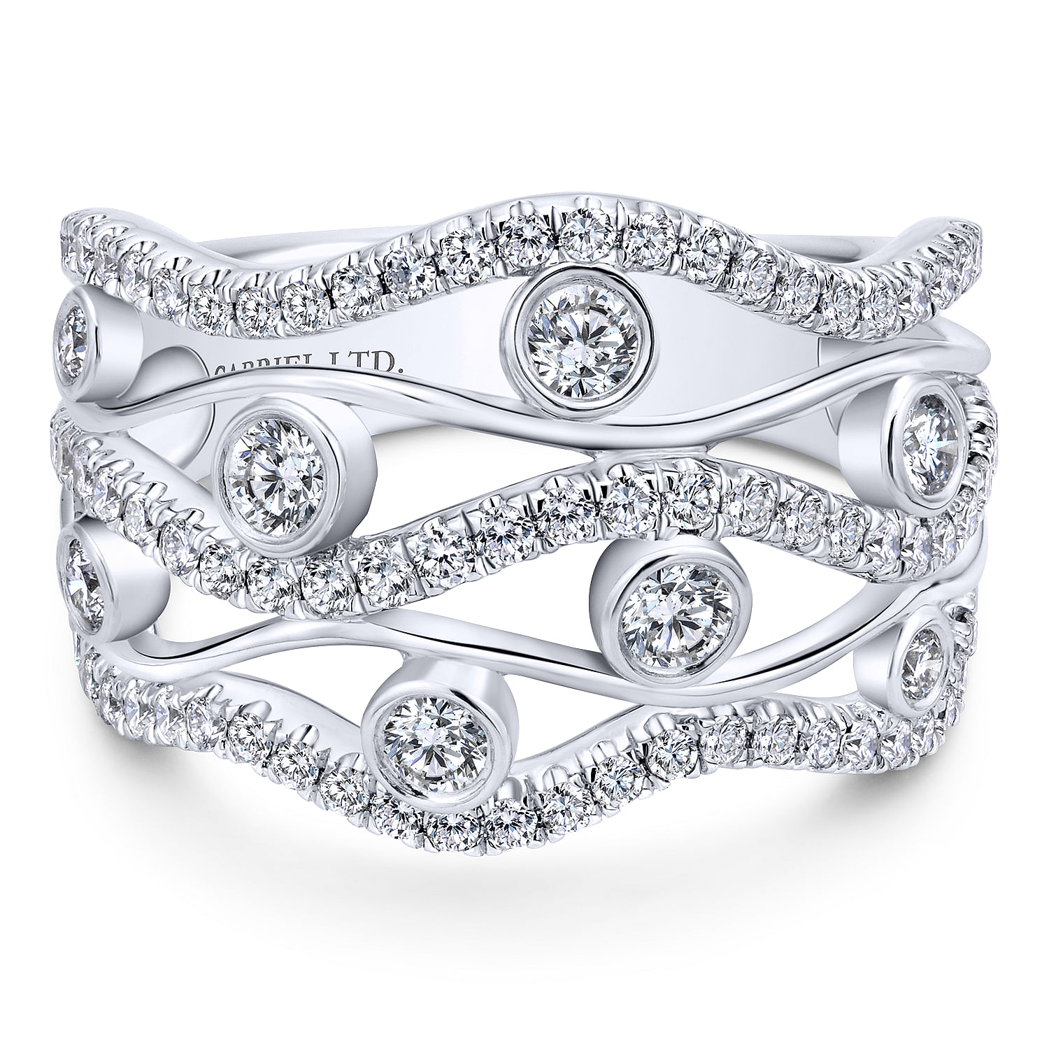 18k White Gold Pave Diamond Wide Band 18k White Gold Pave Diamond Wide Band